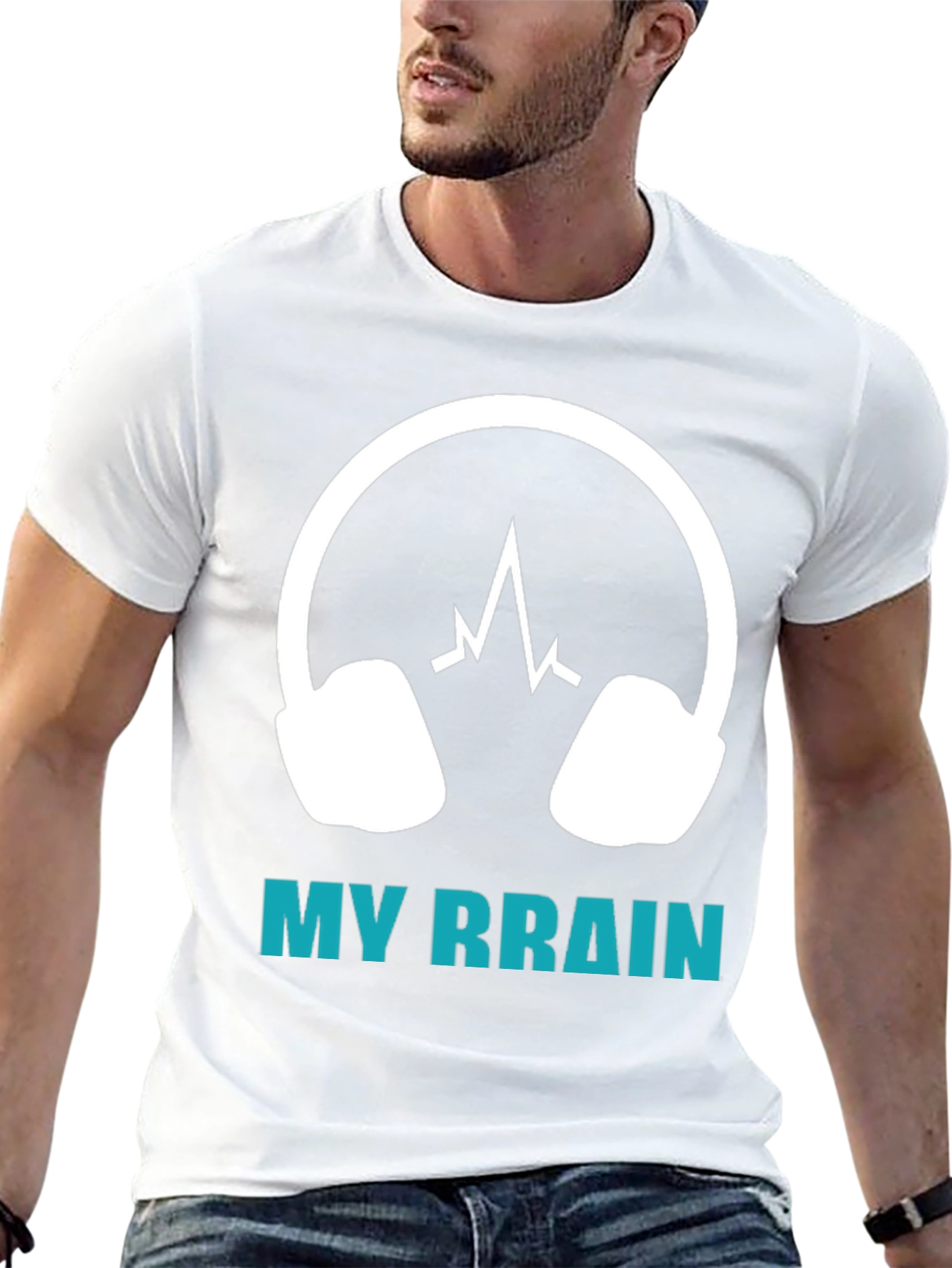 My Brain Headphones T-Shirt - Music Lover Tee