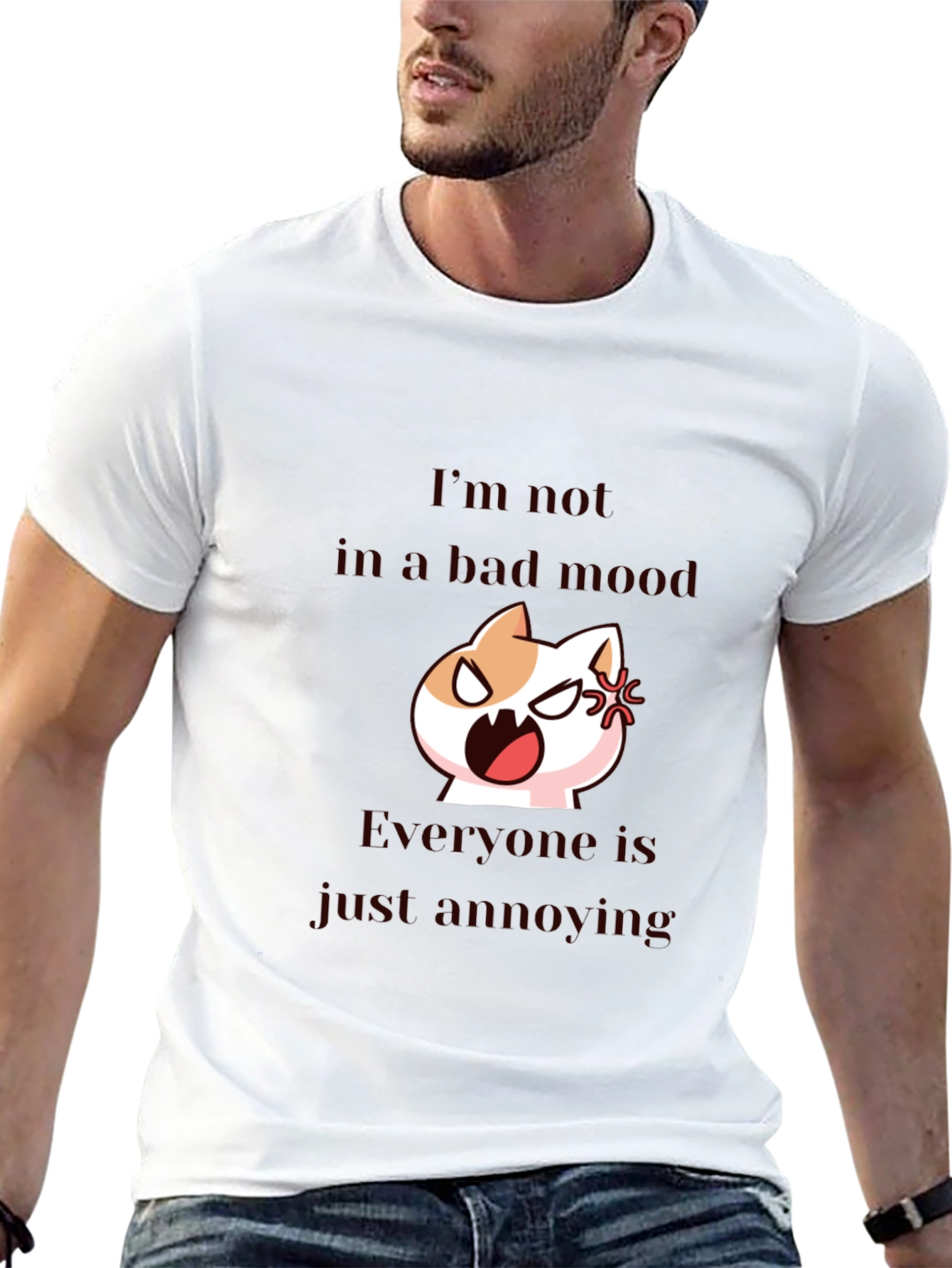 Annoyed Cat T-Shirt - Funny Graphic Tee