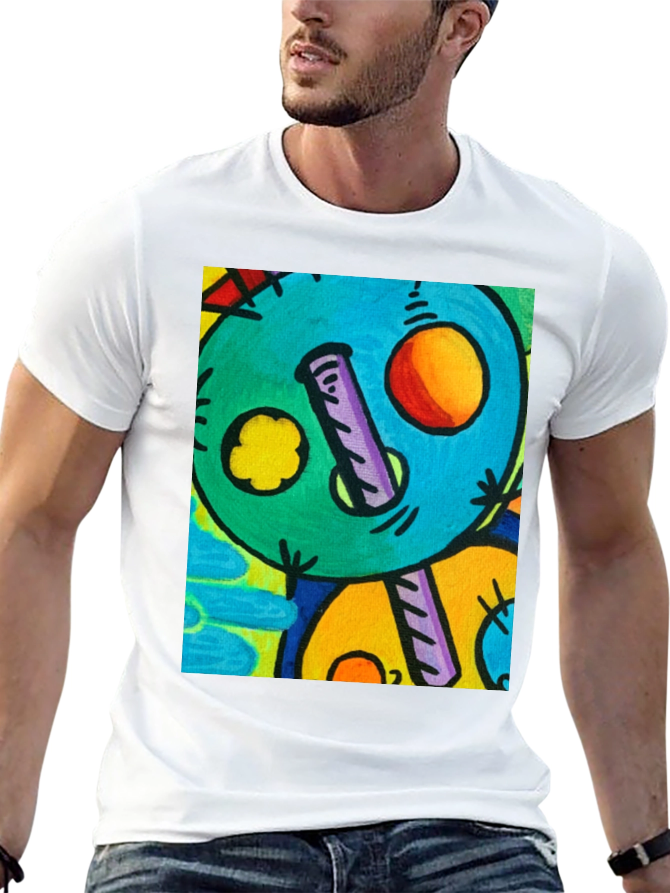 Abstract Art Graphic Print Black T-Shirt