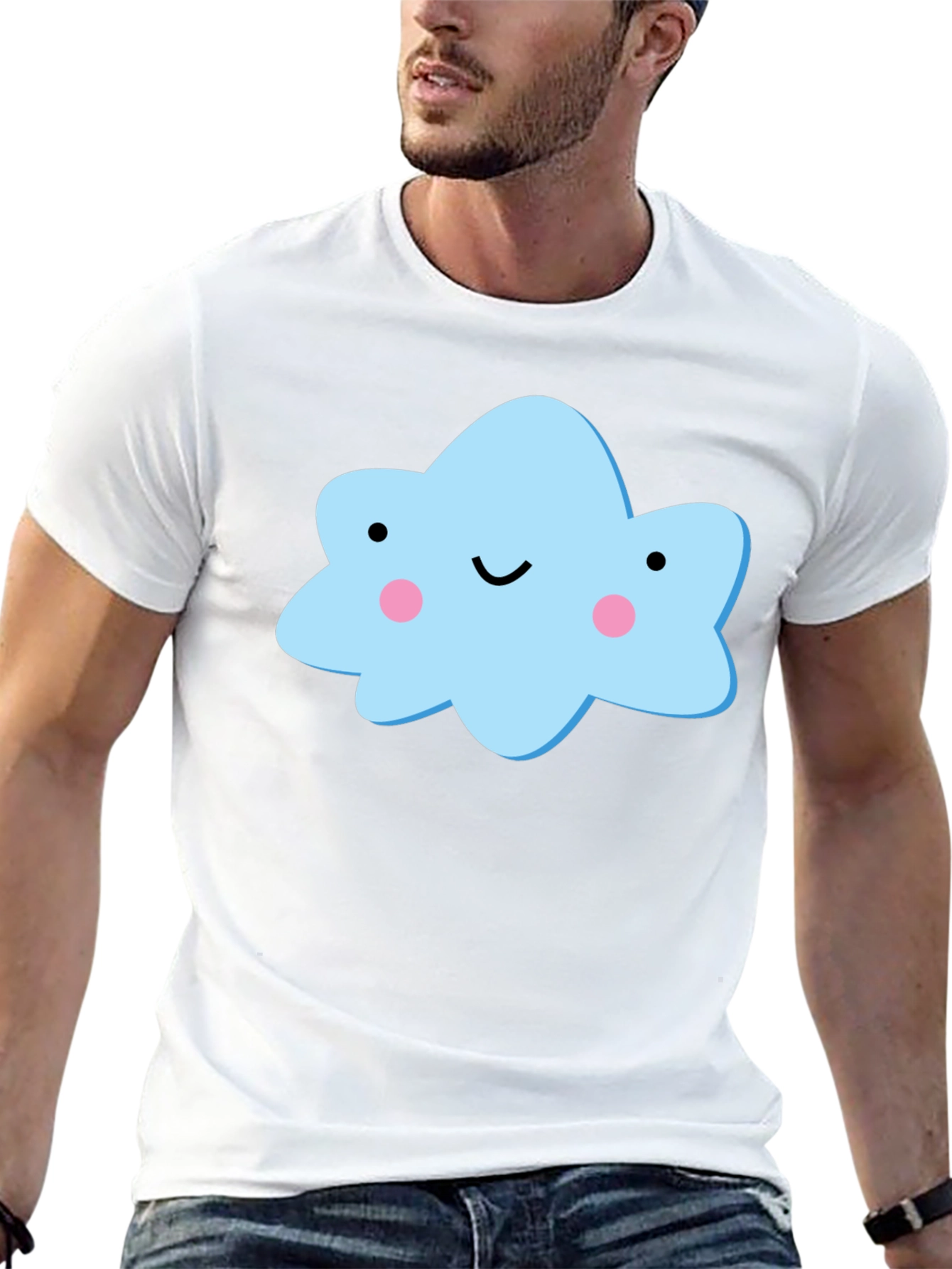 Cute Cloud Graphic Black T-Shirt