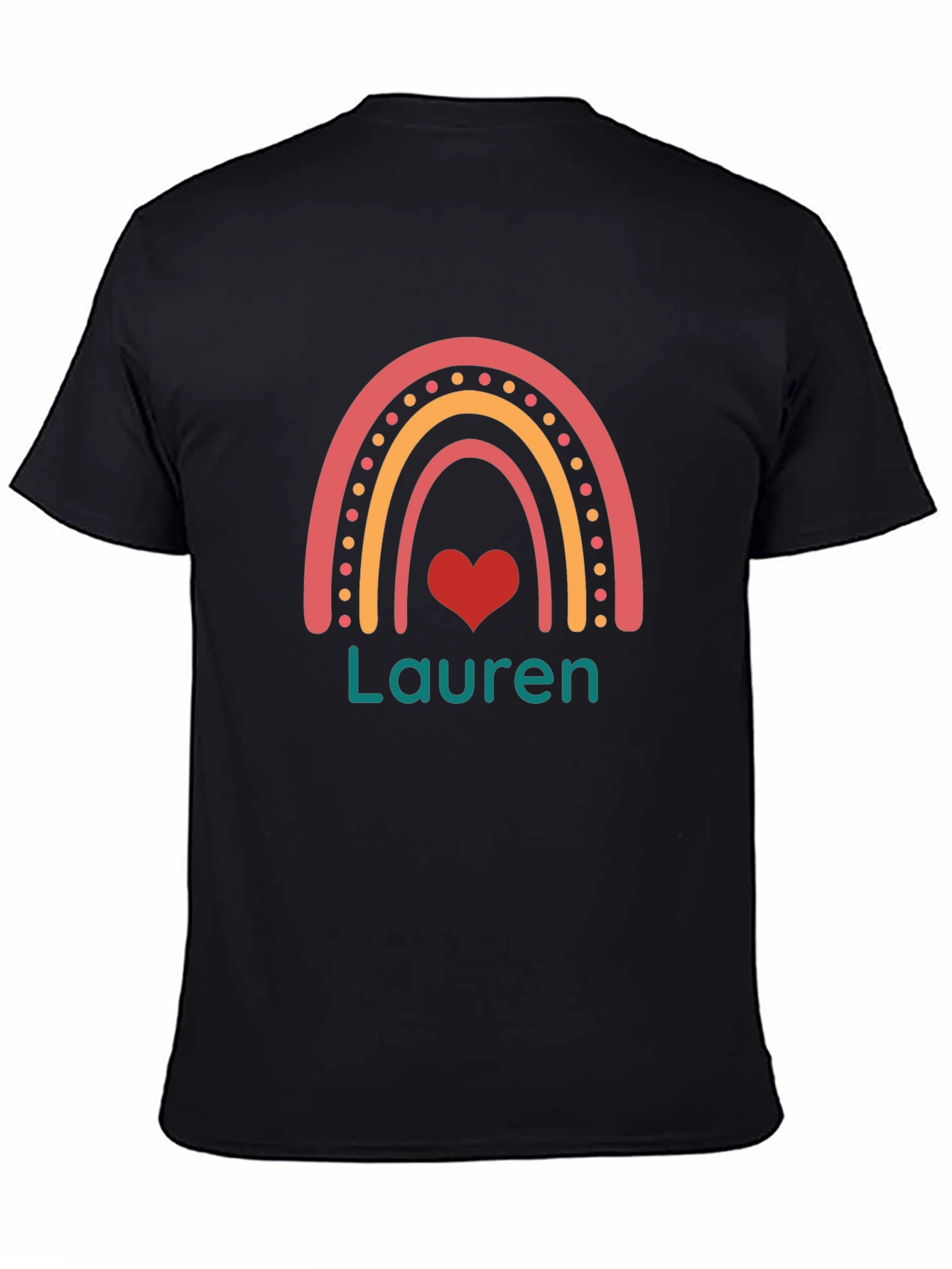Rainbow Heart Personalized Womens T-Shirt