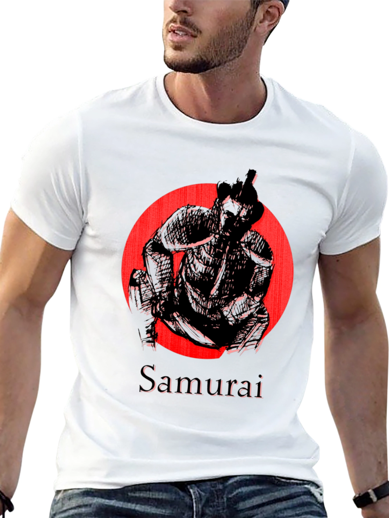 Samurai Graphic T-Shirt - Bold Black Tee