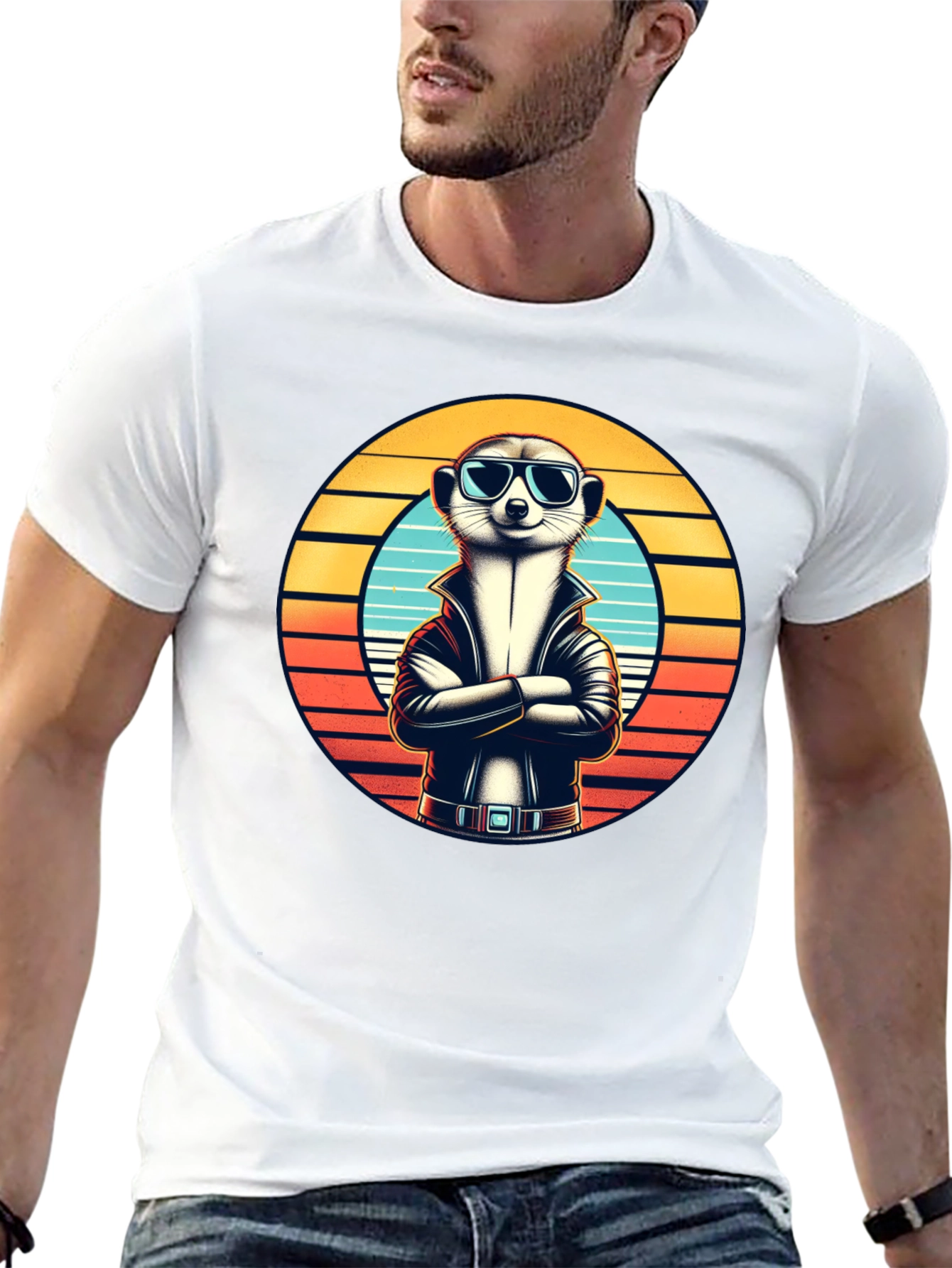 Cool Meerkat T-Shirt - Retro Style