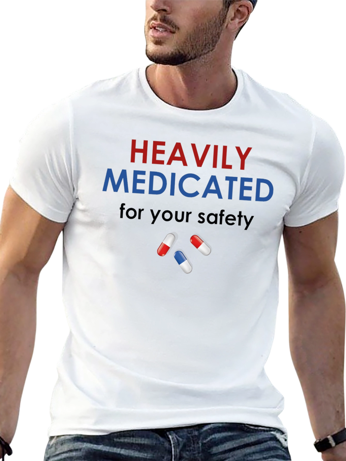 Heavily Medicated T-Shirt - Funny Graphic Tee