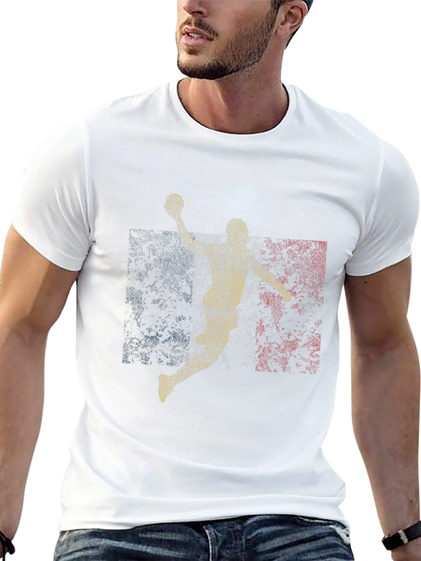 Handball Player Graphic Tee - Black