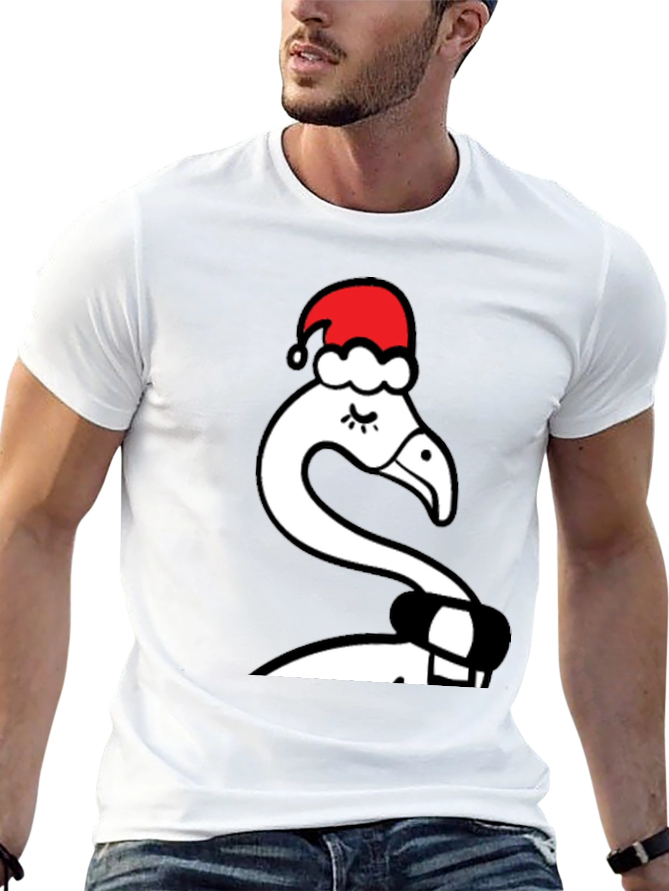 Festive Flamingo Tee - Holiday Style