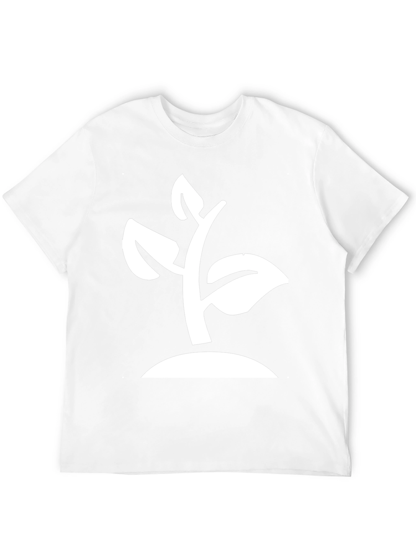 Modern Plant Graphic Tee - Black Cotton Blend