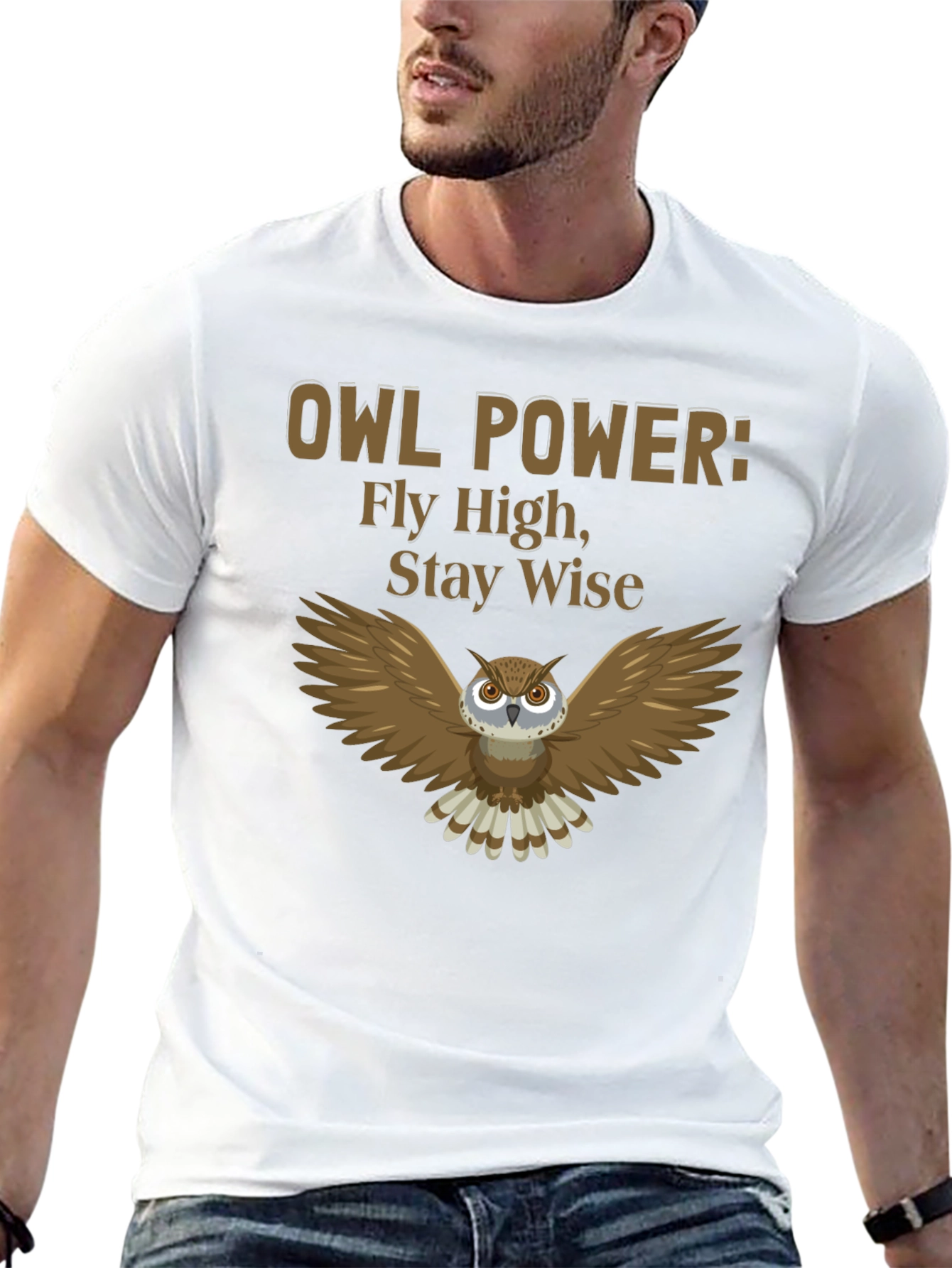 Owl Power Graphic Tee - Fly High Stay Wise!