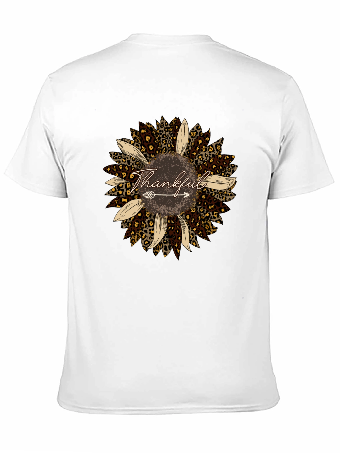 Thankful Leopard Sunflower Graphic Tee