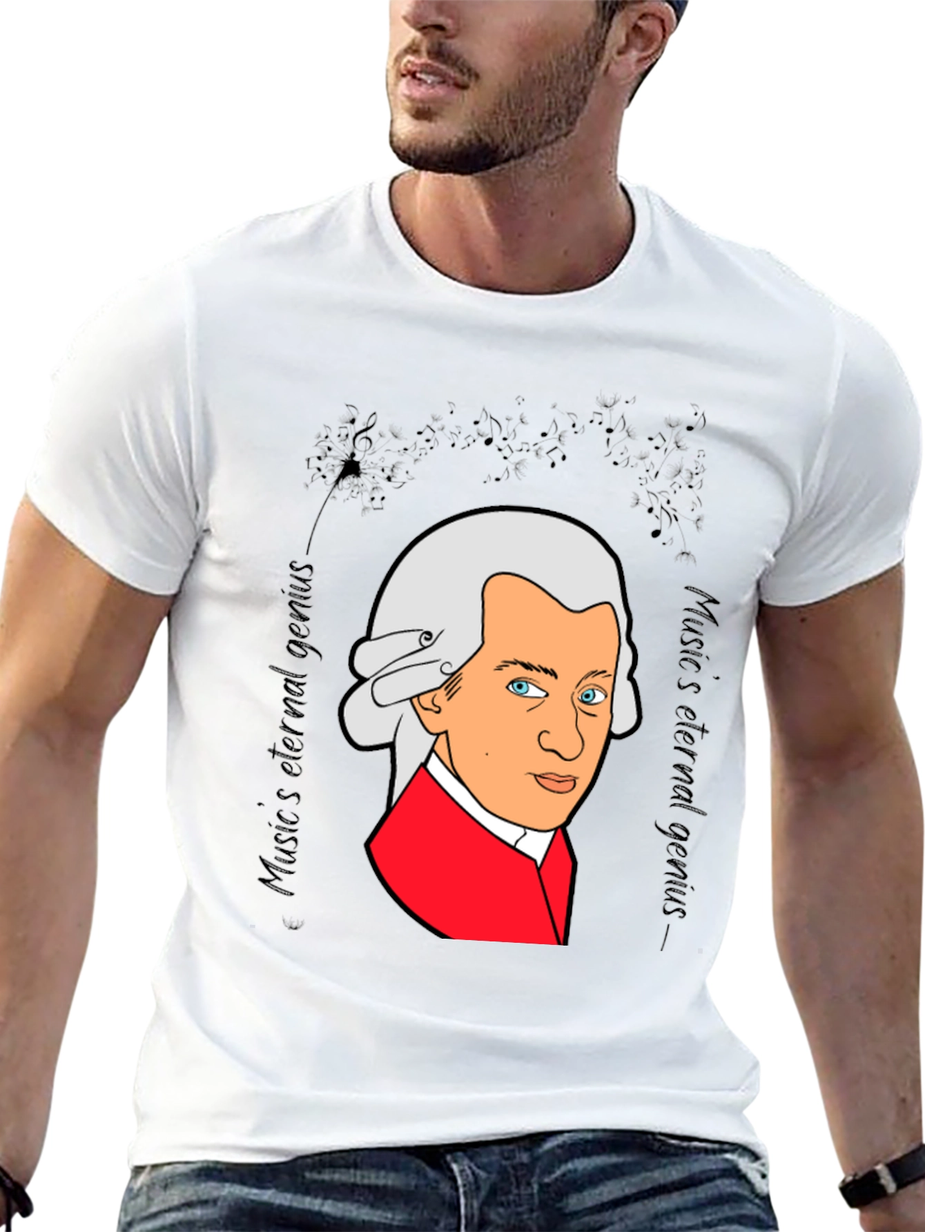 Mozart Music Genius Black T-Shirt
