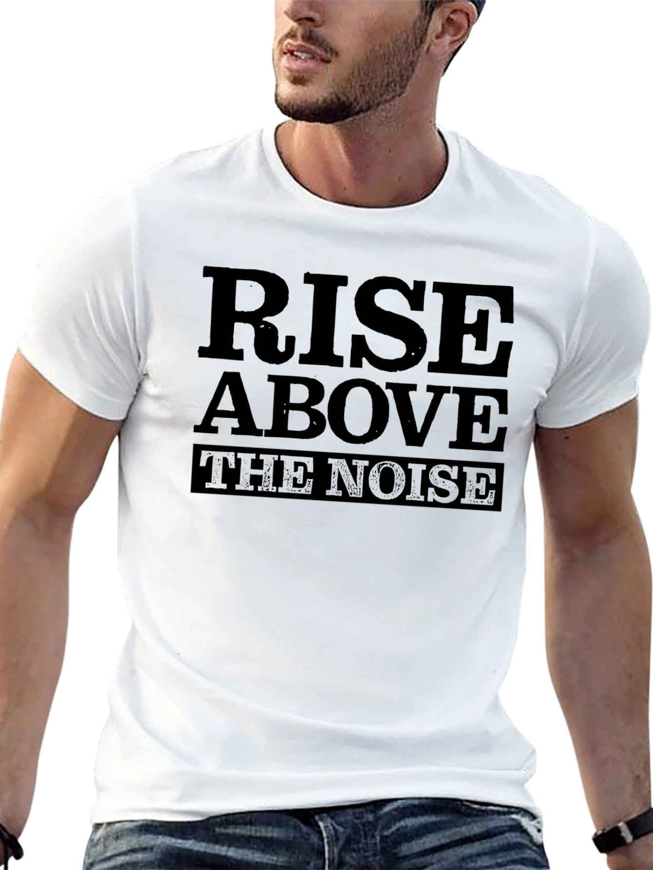 Rise Above the Noise Graphic T-Shirt - Black