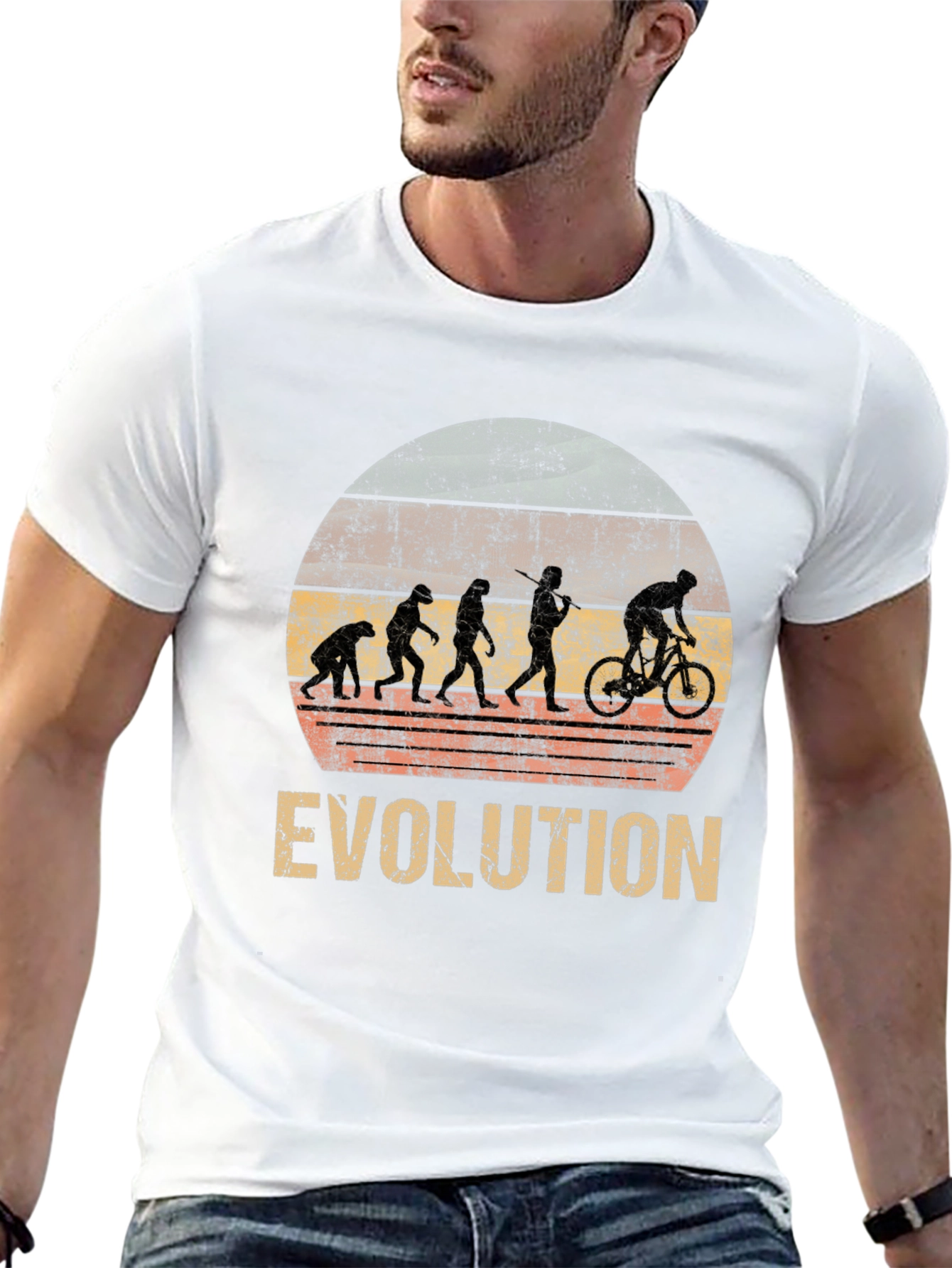 Evolution Biking T-Shirt - Distressed Graphic Tee