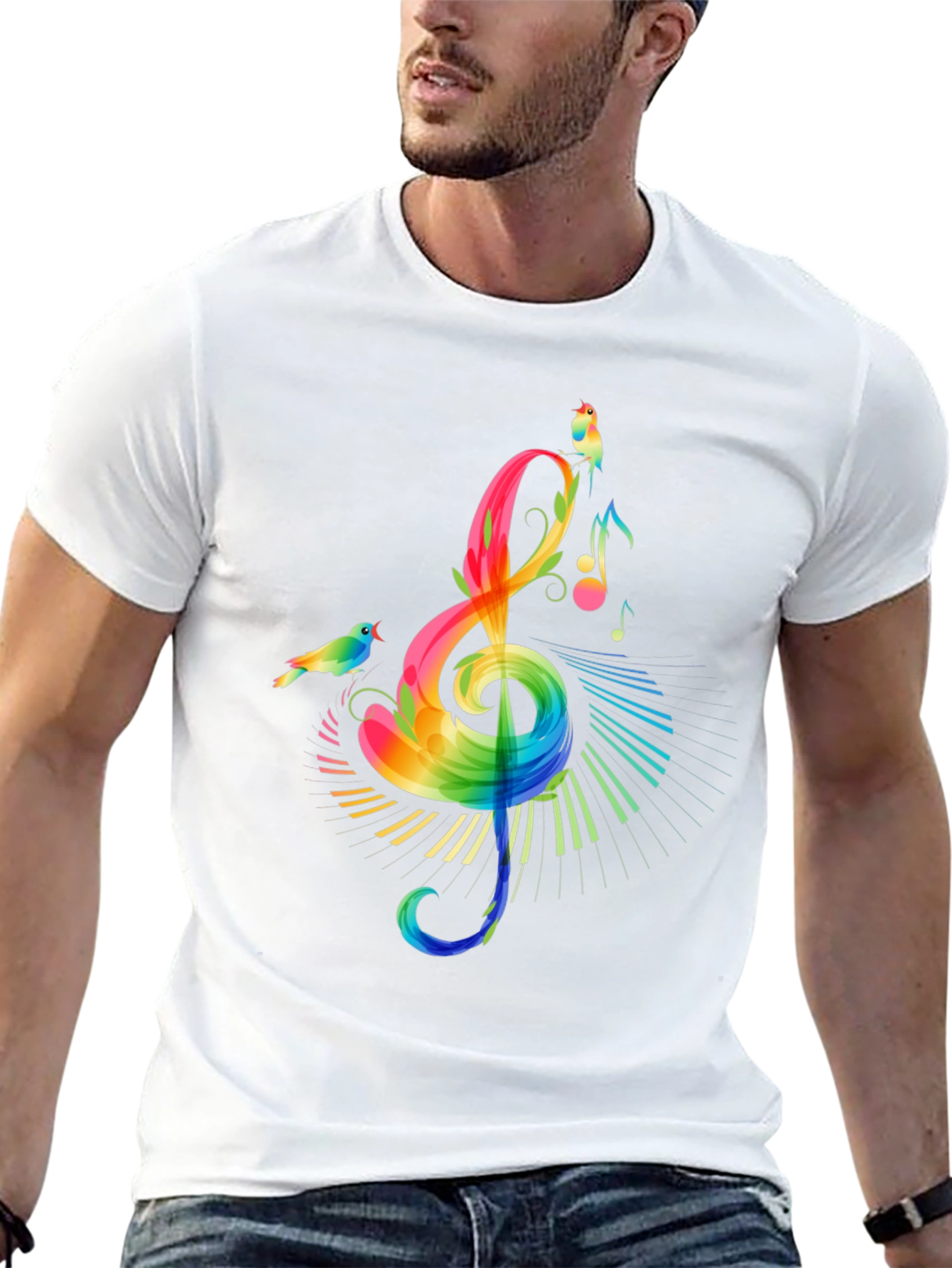 Rainbow Treble Clef Music T-Shirt