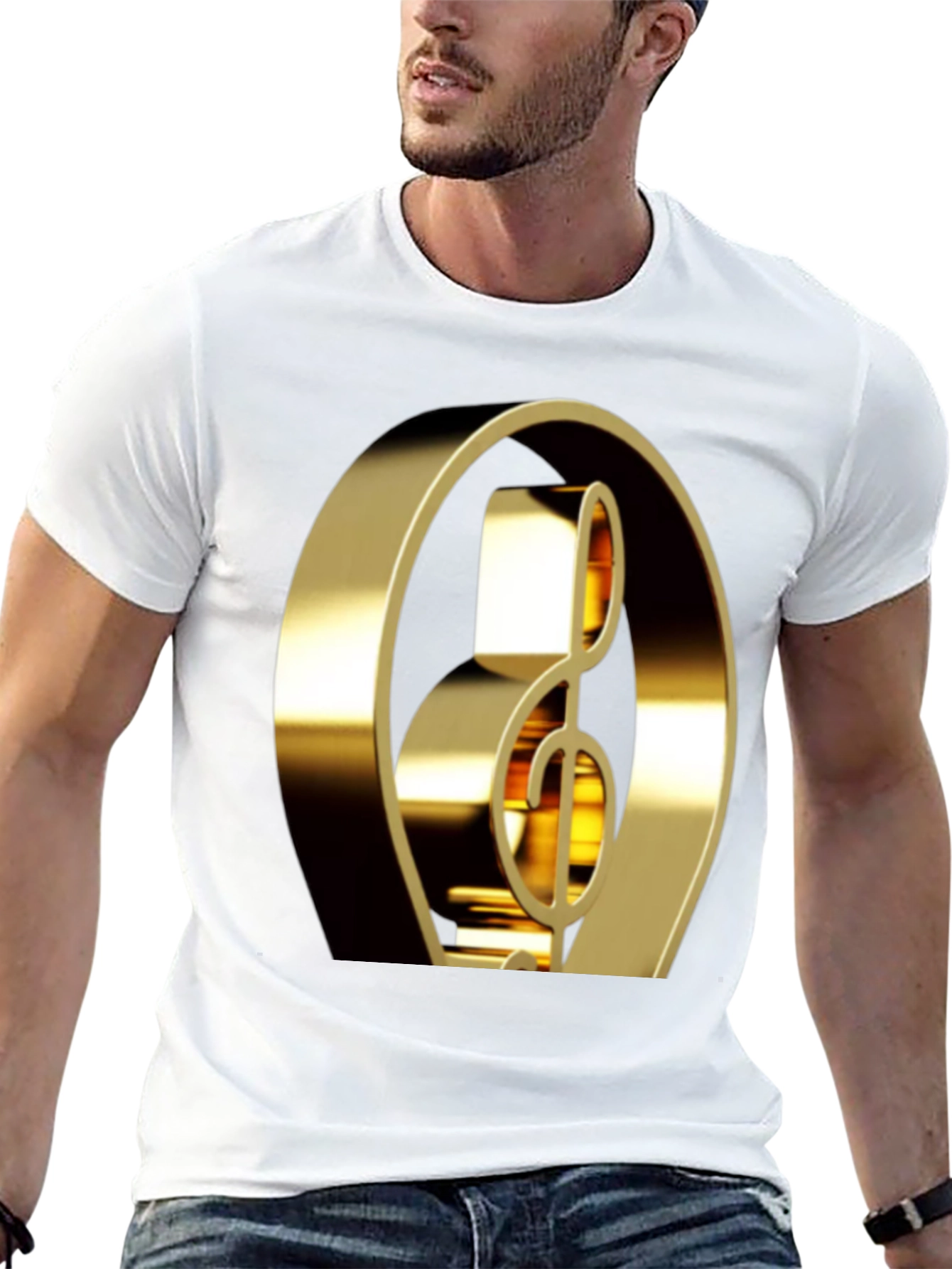 Golden Treble Clef Graphic Tee