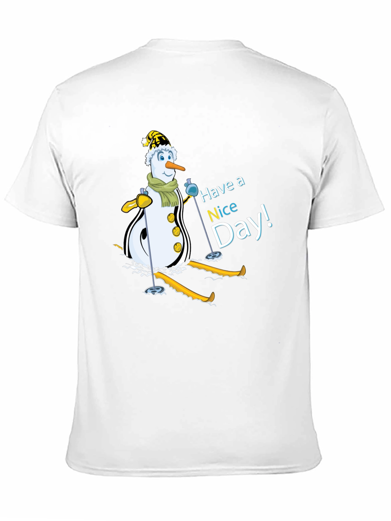 Snowman Skiing T-Shirt - Have a Nice Day!