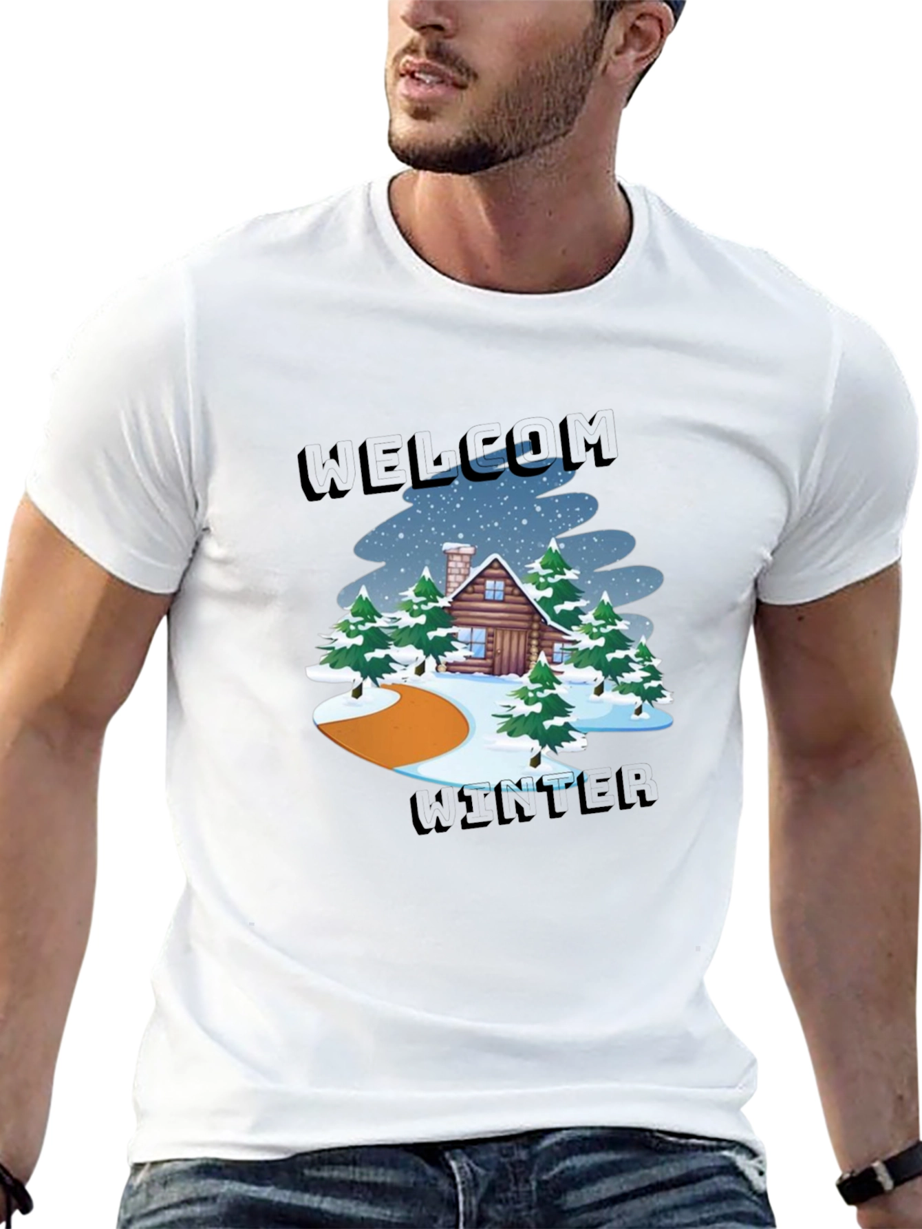 Welcome Winter Cabin Graphic Tee