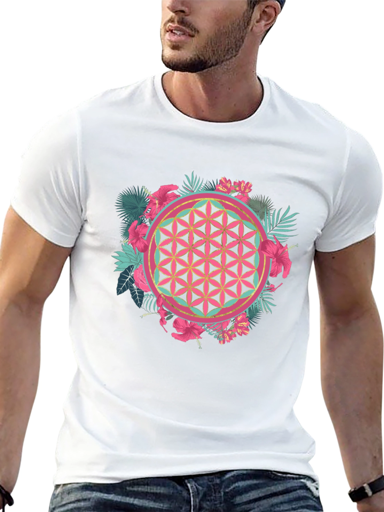 Tropical Flower of Life Graphic Tee