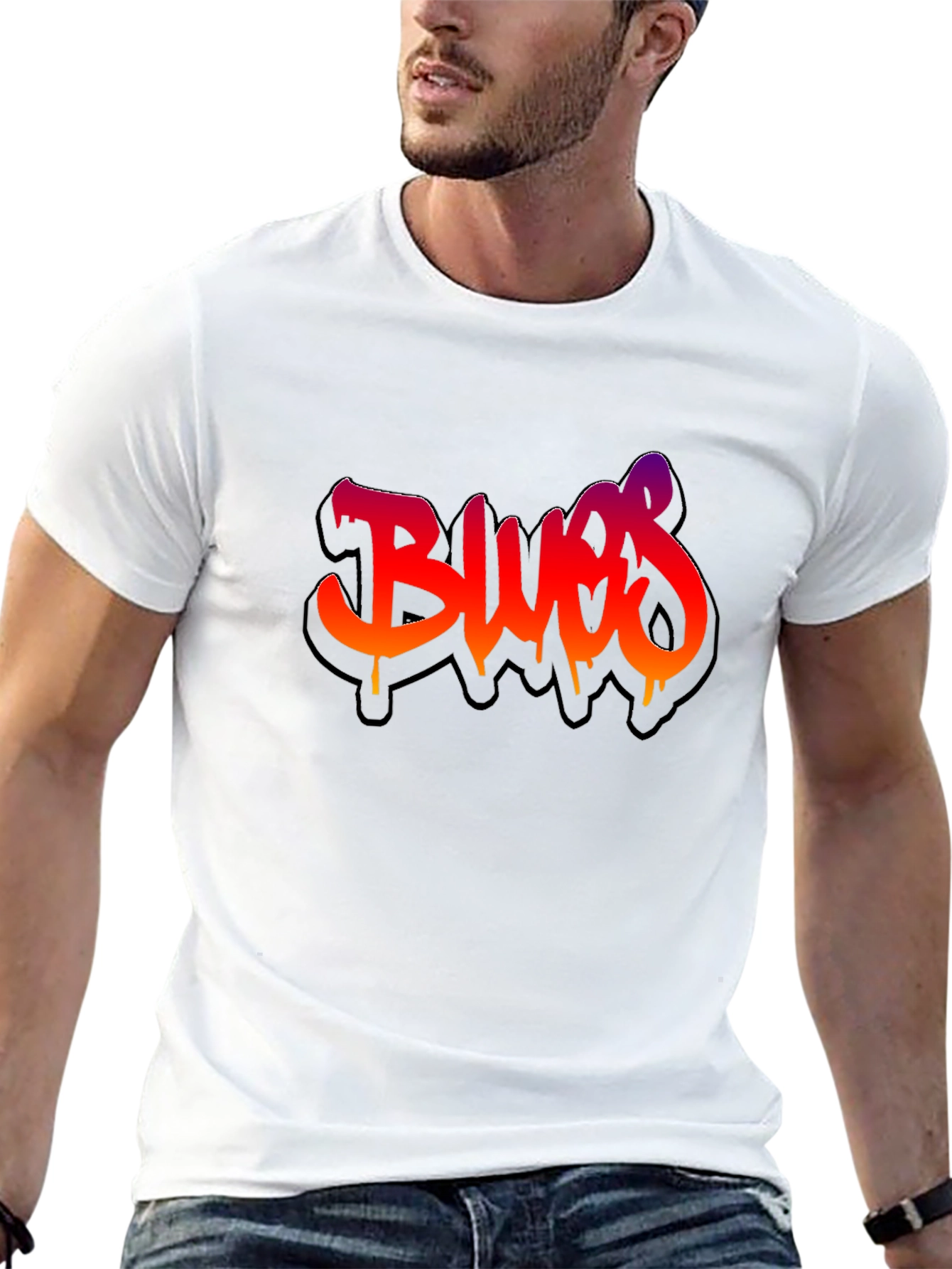 Graffiti Blues Graphic Black T-Shirt