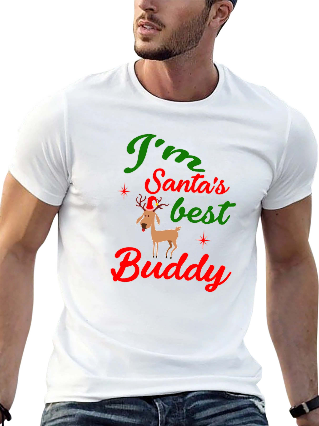 Santas Best Buddy Graphic Tee