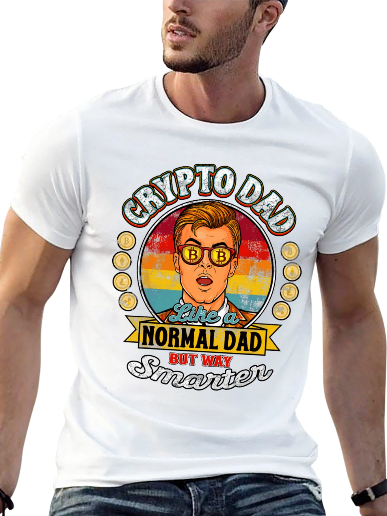 Crypto Dad T-Shirt - Bitcoin Lover Gift