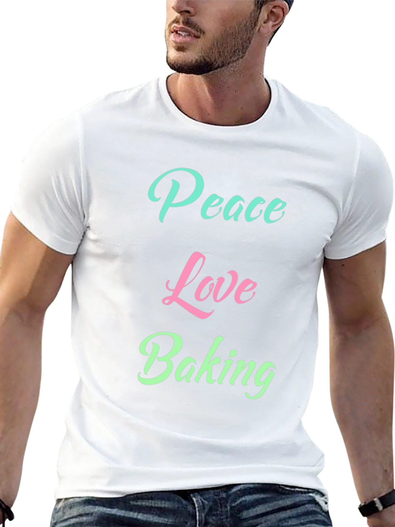 Peace Love Baking Graphic T-Shirt