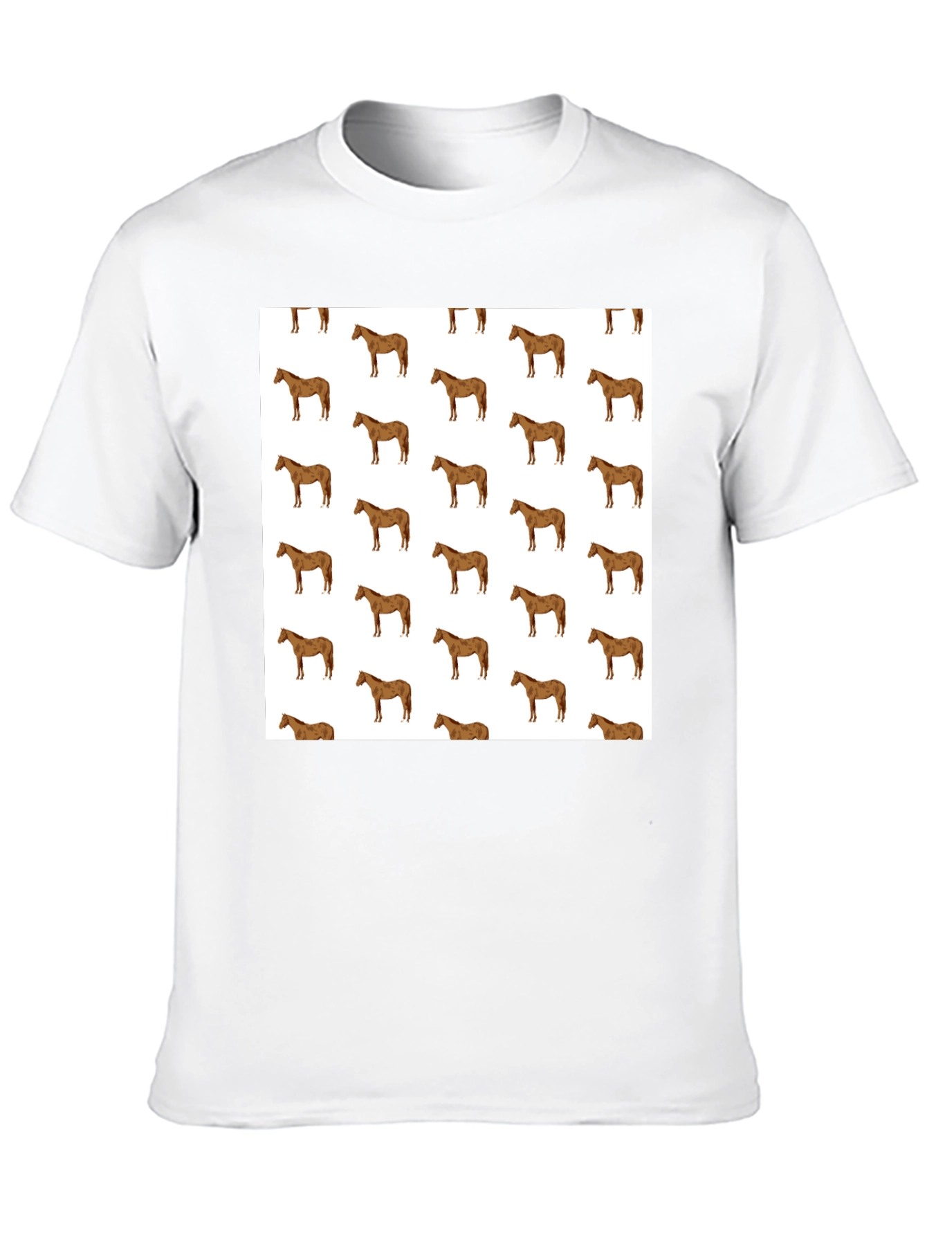 Horse Patterned Tee - Stylish Graphic T-Shirt