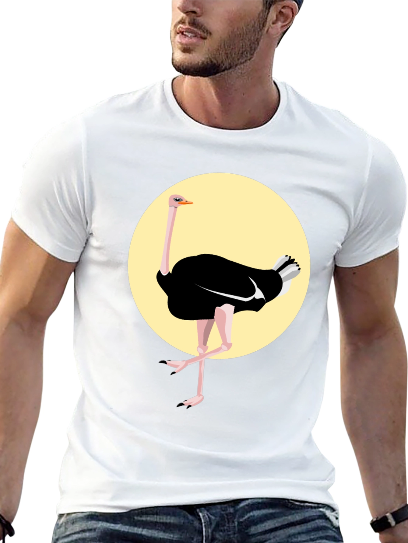 Ostrich Graphic Tee - Black Unisex Shirt