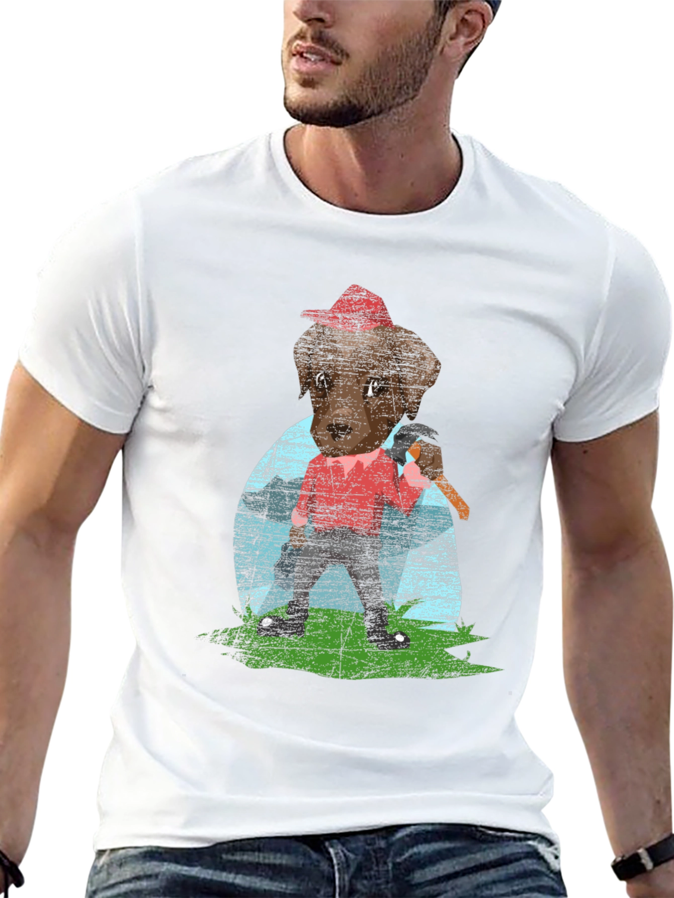 Lumberjack Dog Graphic T-Shirt