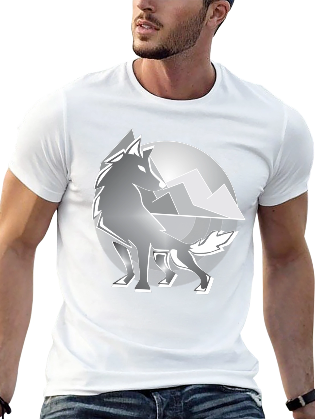 Wolf Mountain Graphic T-Shirt - Black