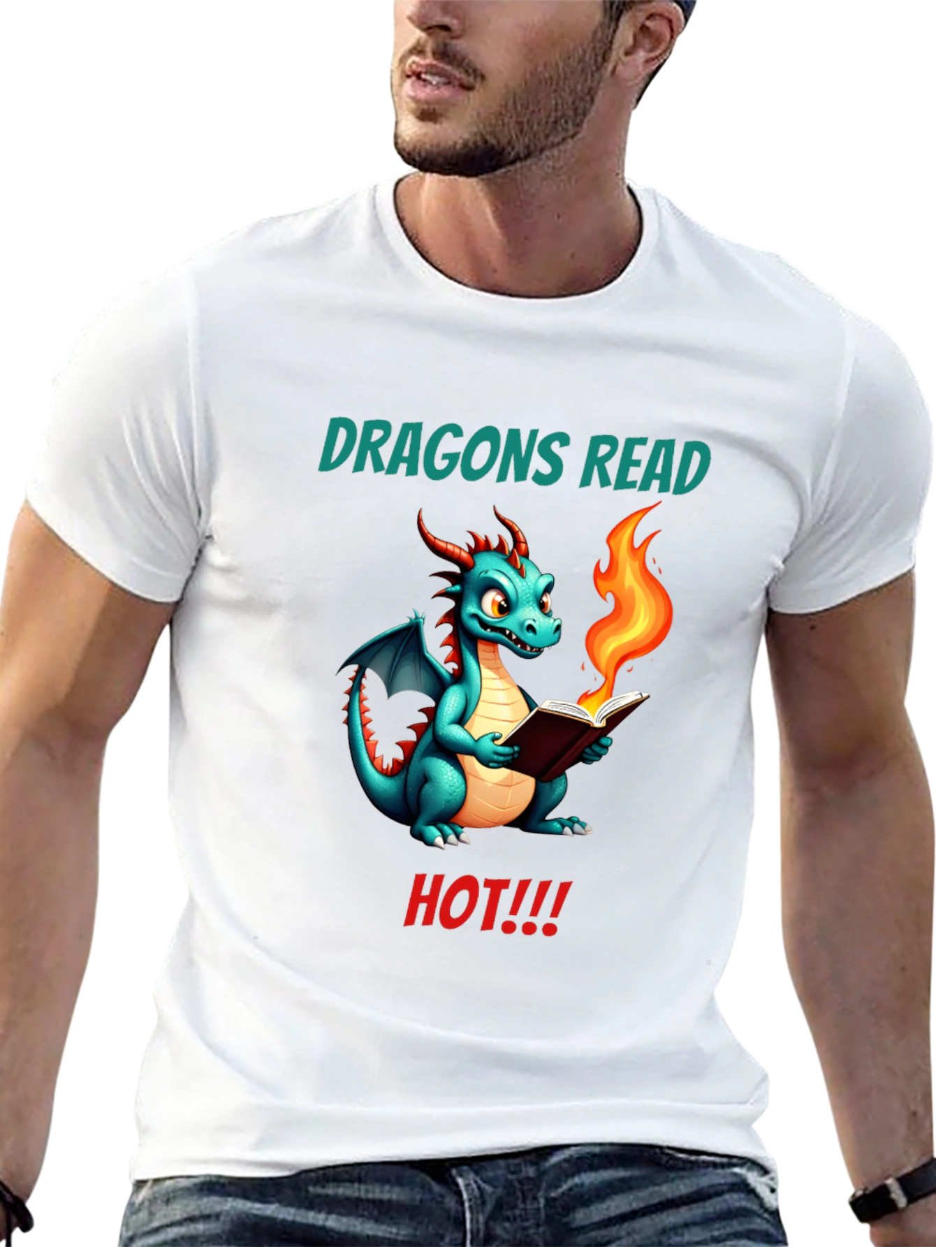 Dragon Reads Hot T-Shirt