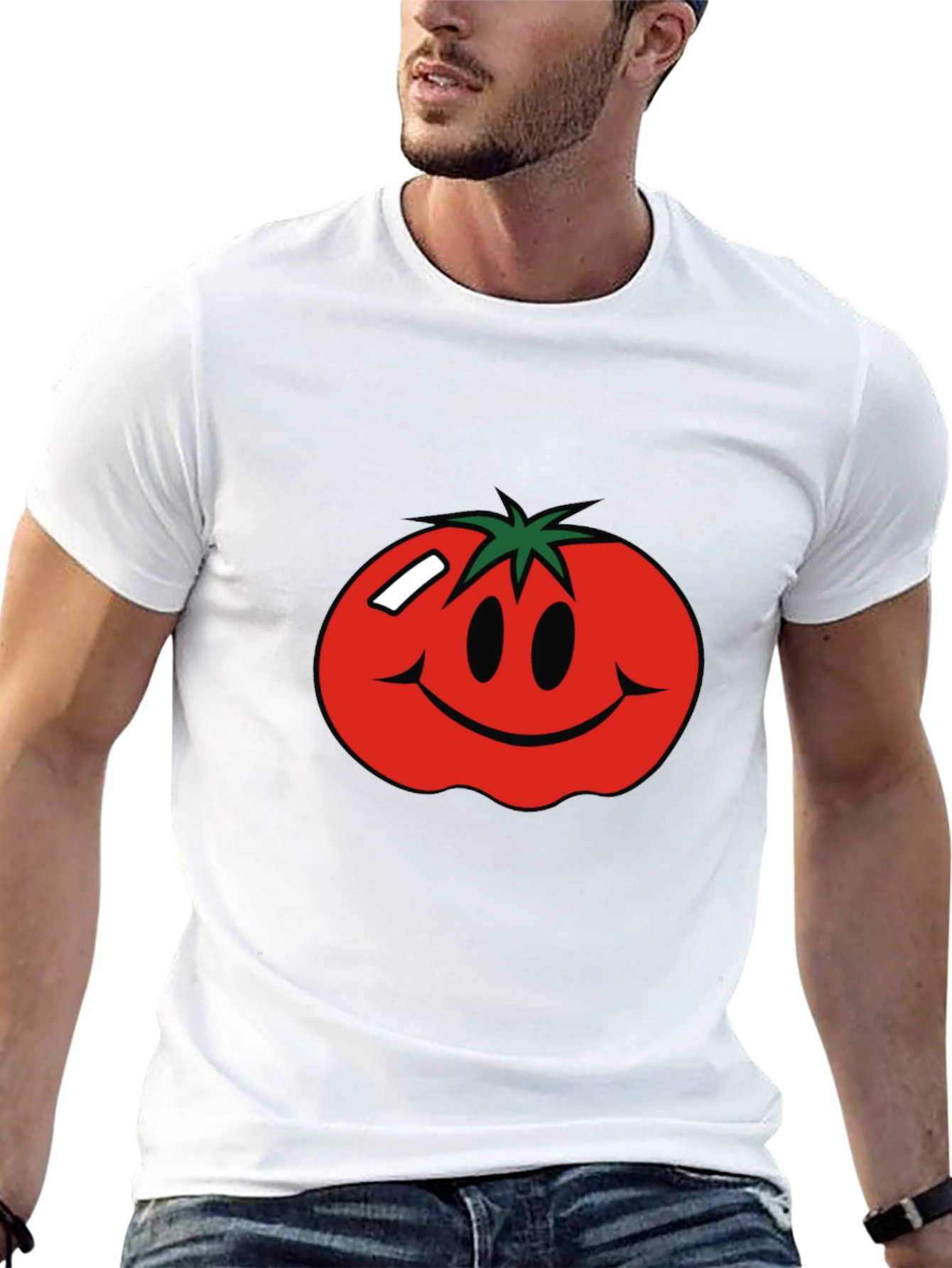 Tomato Smiley Face Graphic T-Shirt