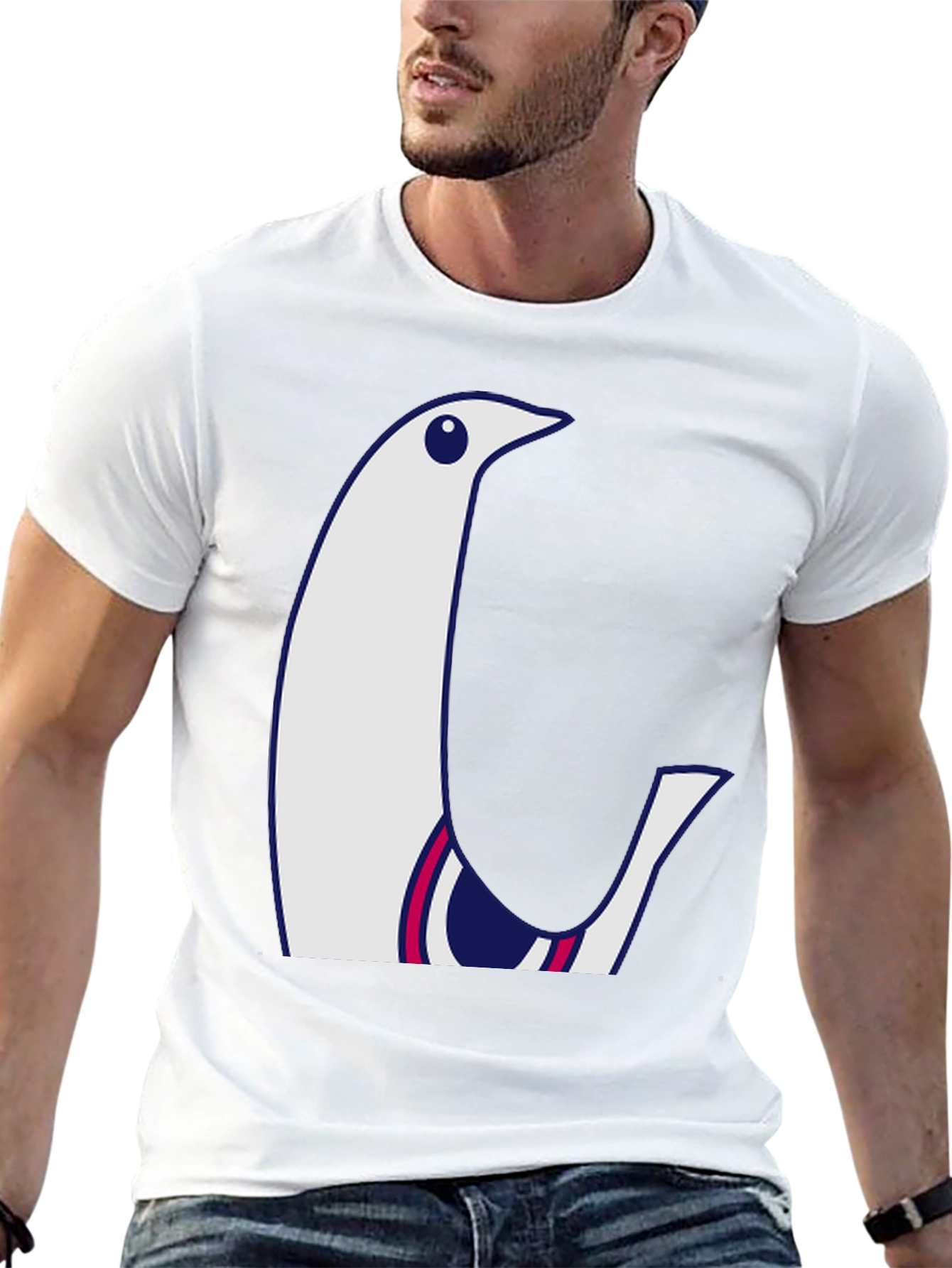 Stylish Black T-Shirt with Unique Penguin Design