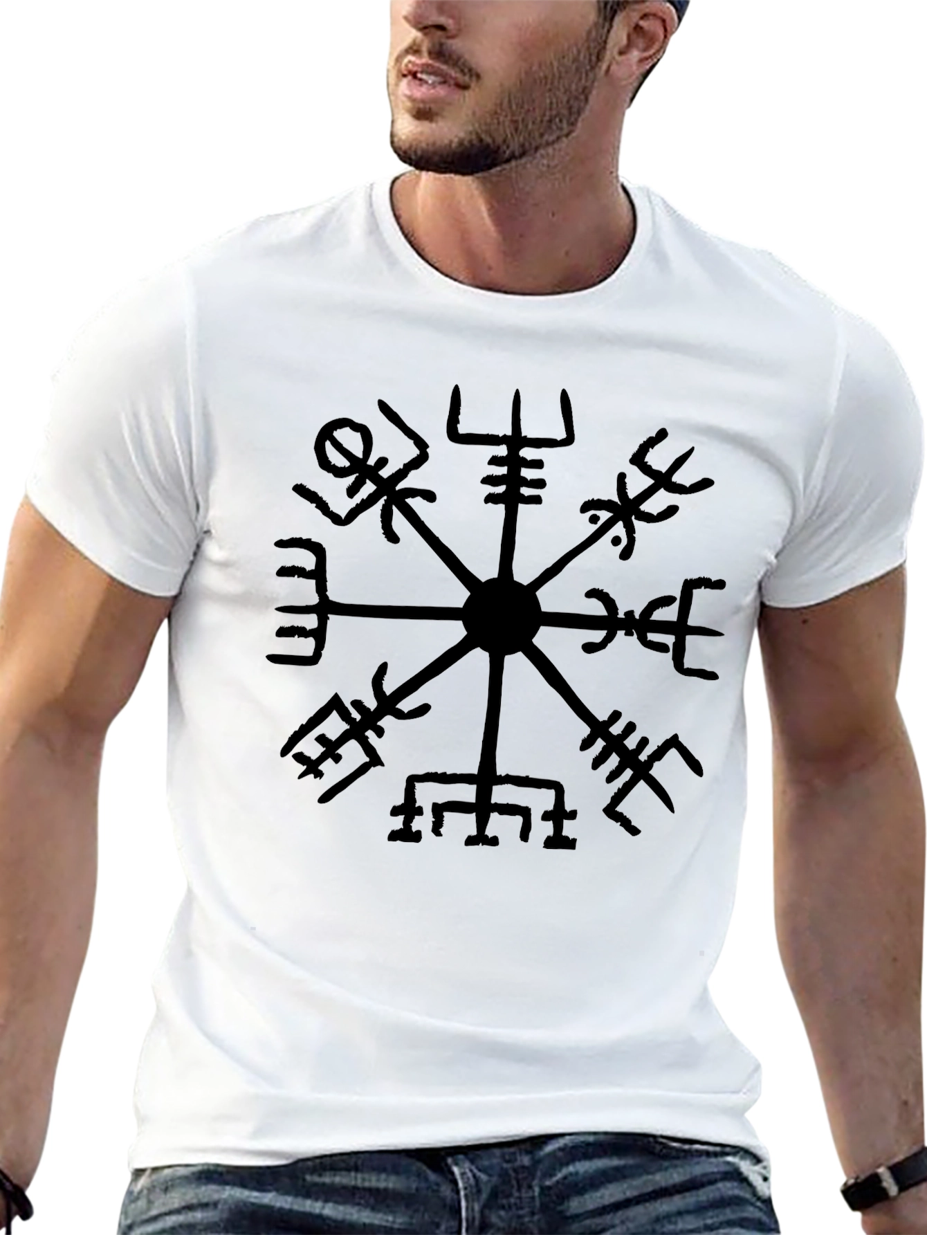 Vegvisir Compass T-Shirt - Norse Viking Runes