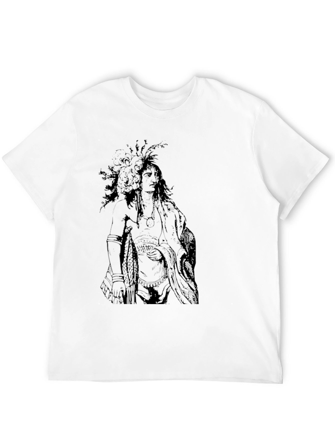 Native American Graphic T-Shirt - Black Cotton Tee