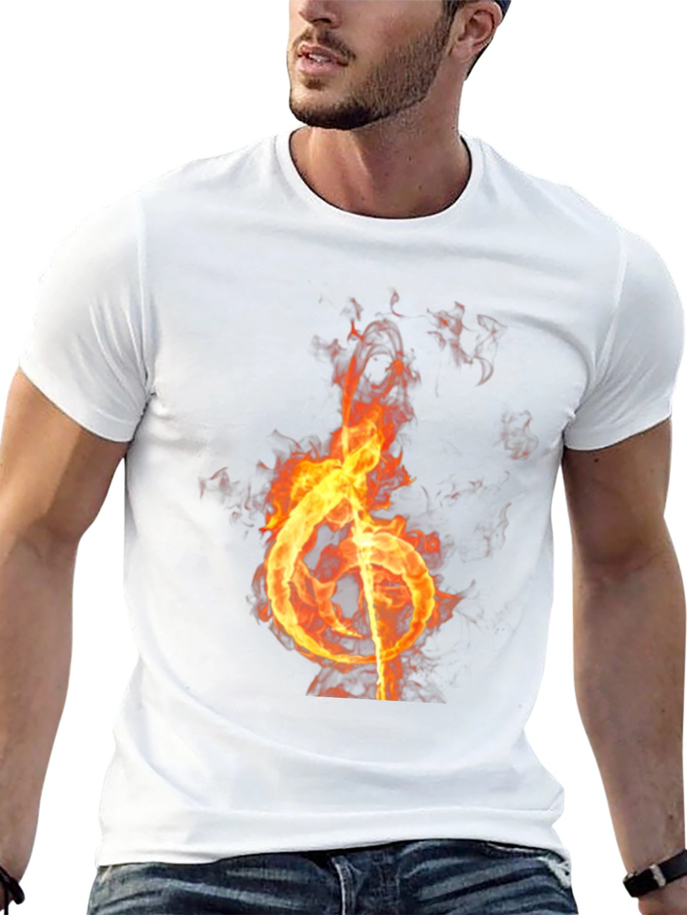 Burning Note Graphic Tee - Black T-Shirt