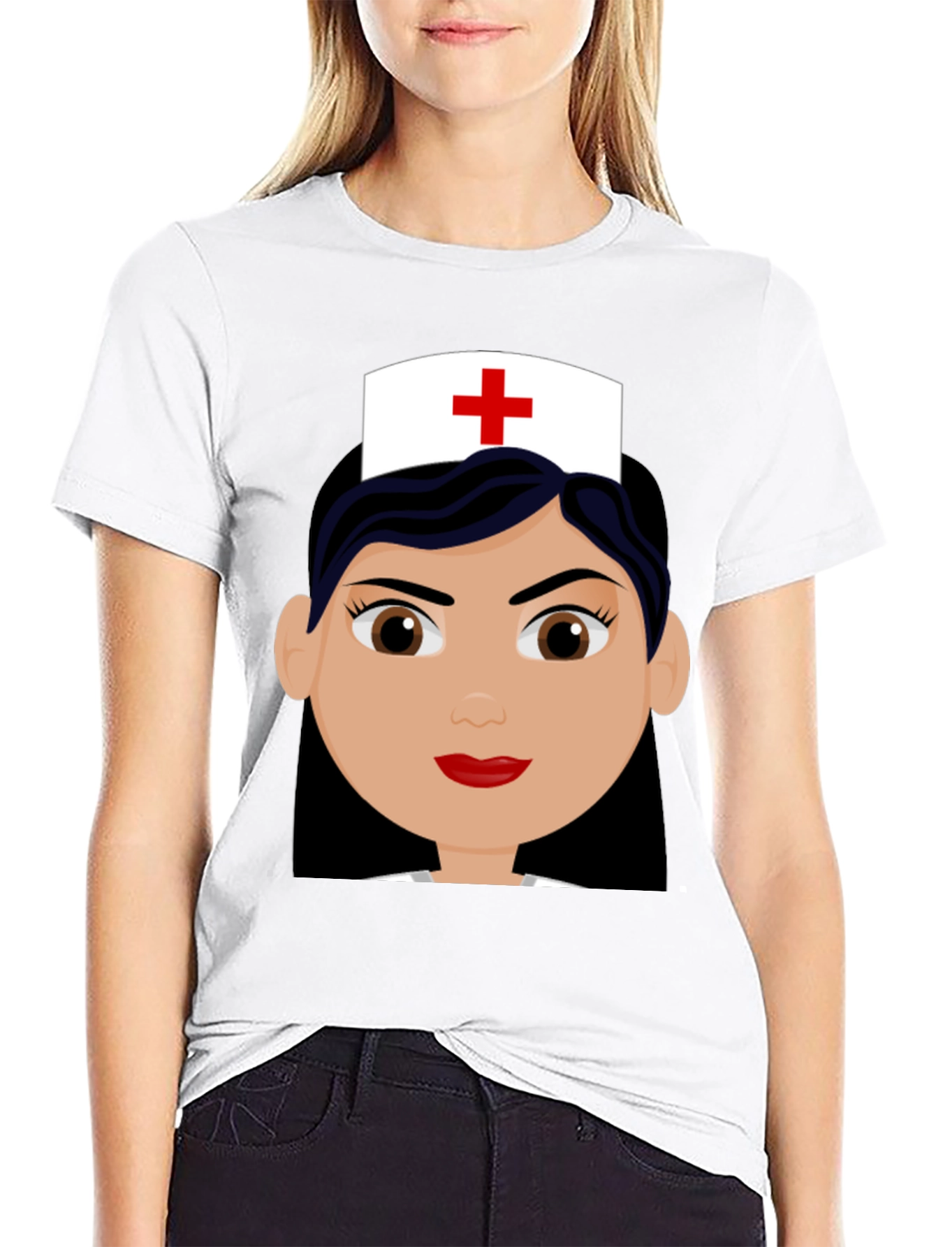 Nurse Cartoon Graphic Tee - Unisex Black T-Shirt