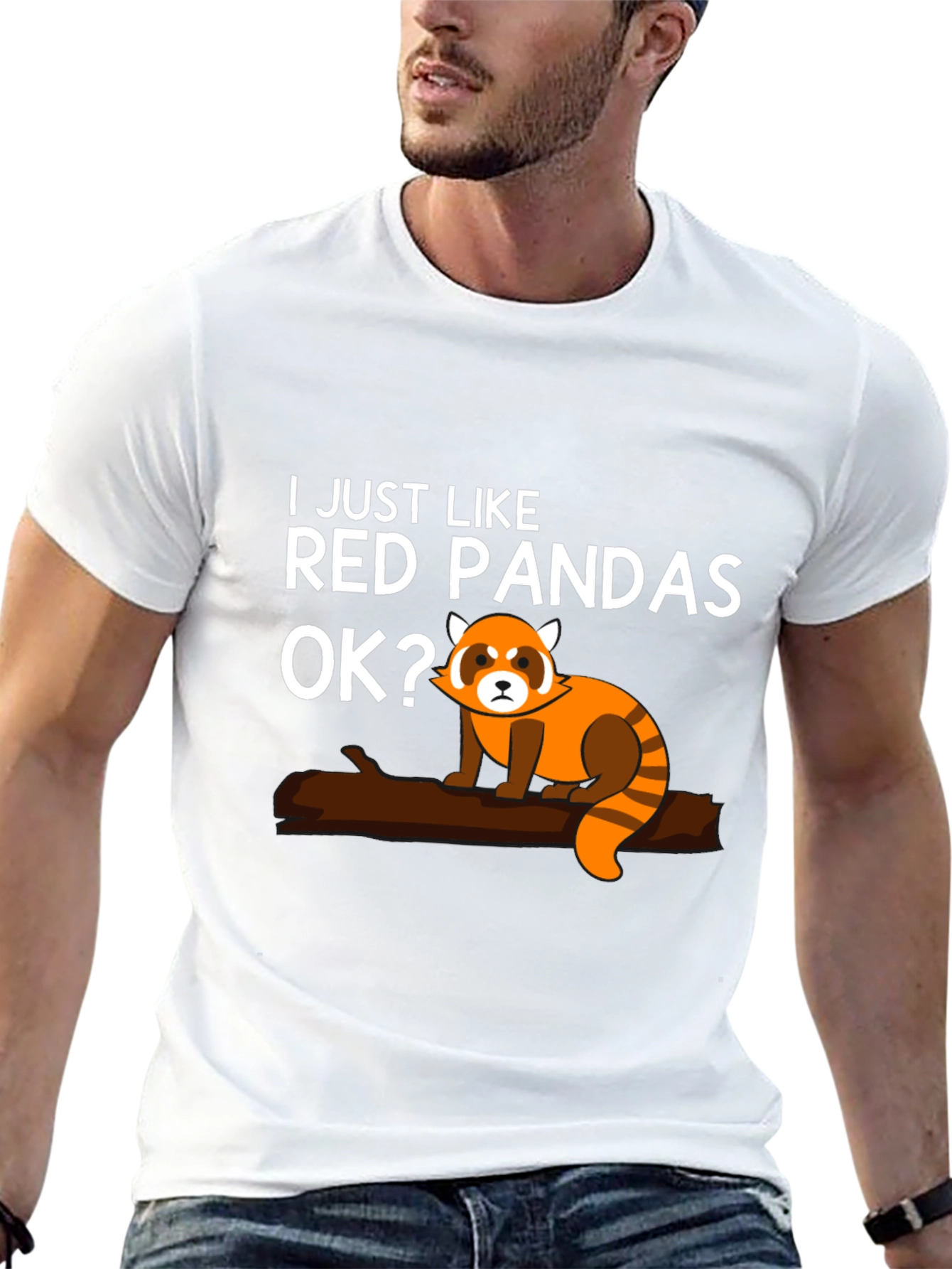 Red Panda Lover Black Graphic T-Shirt