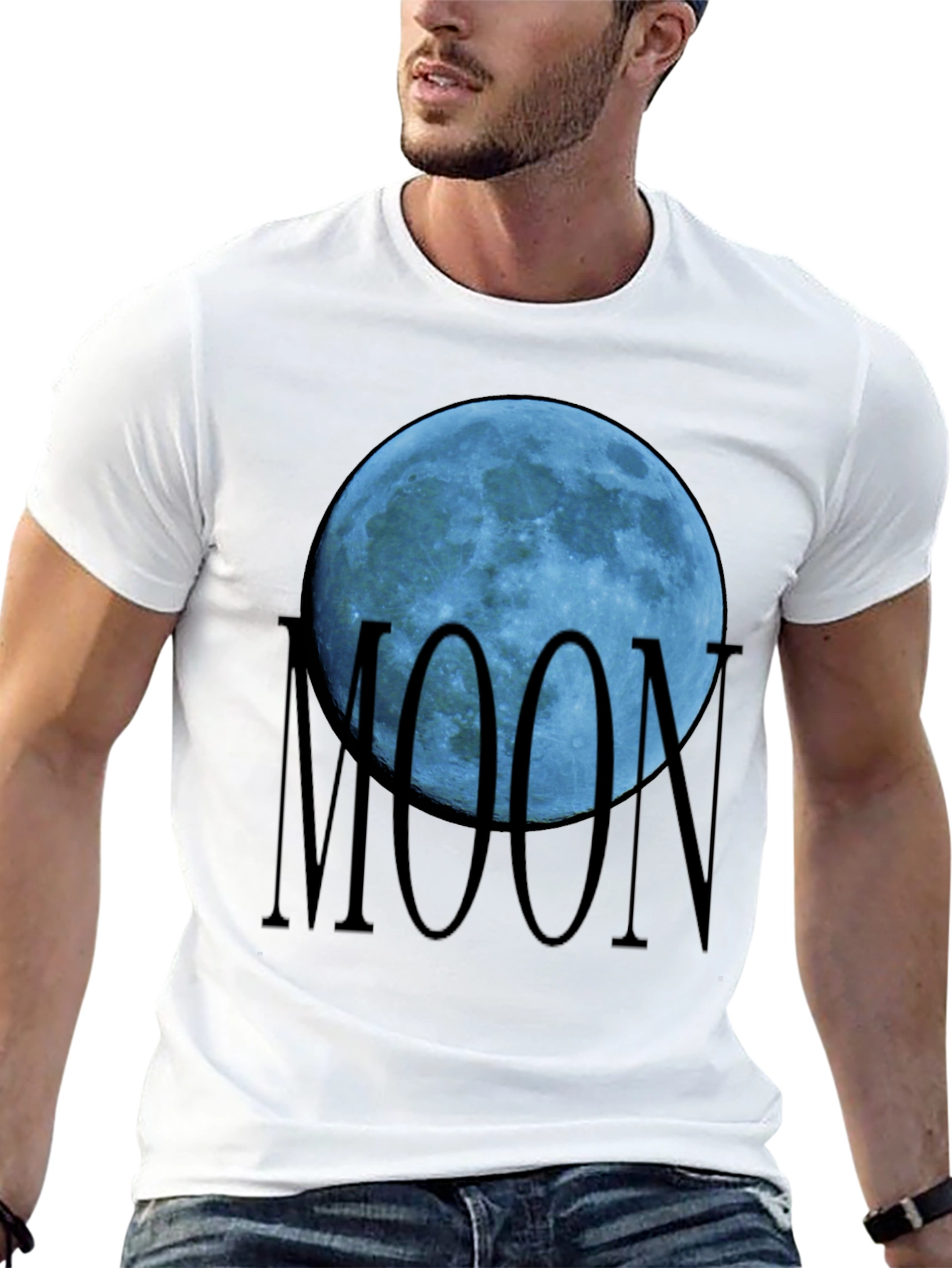 Blue Moon Graphic Black T-Shirt