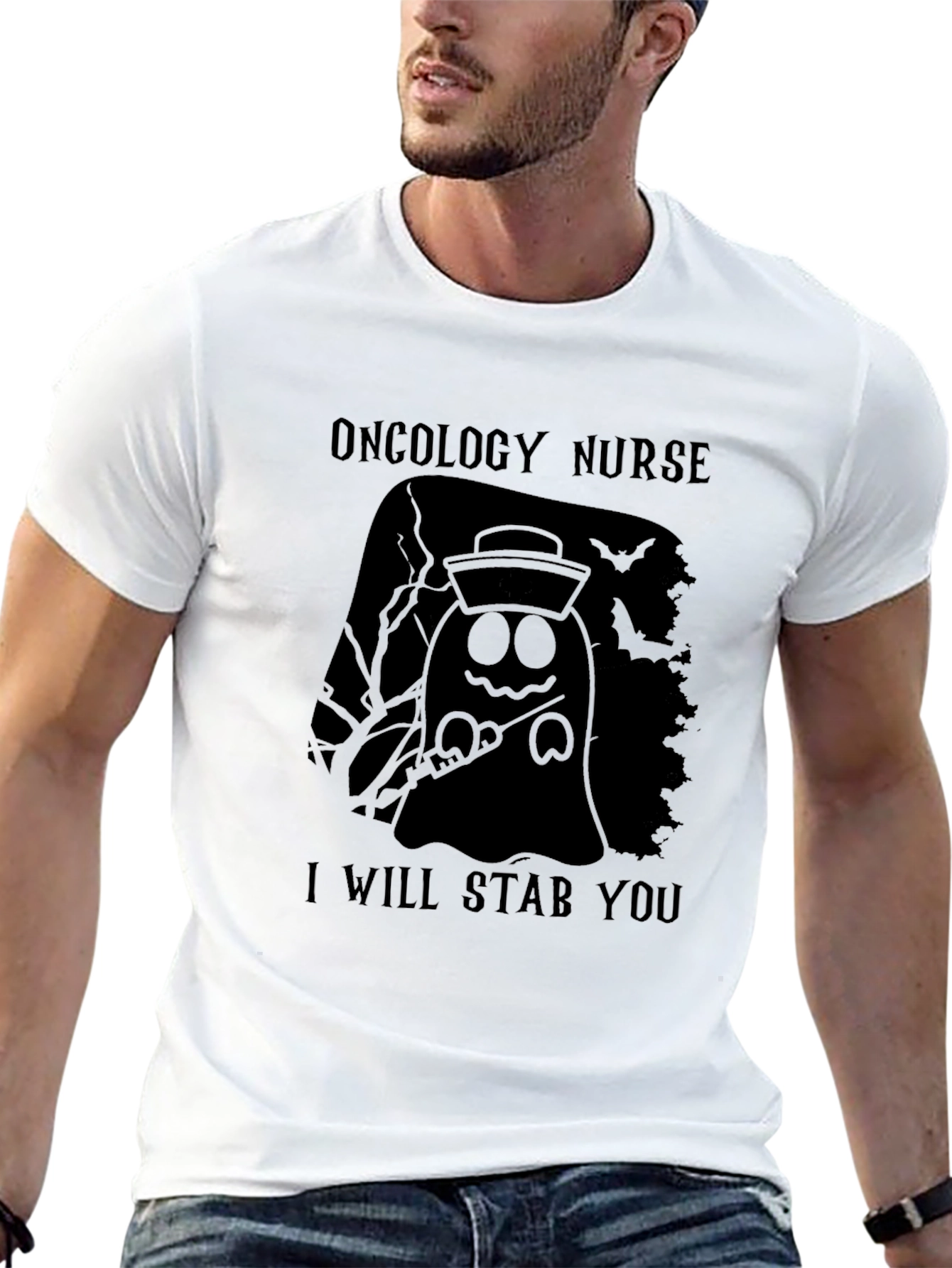 Oncology Nurse Halloween Ghost T-Shirt