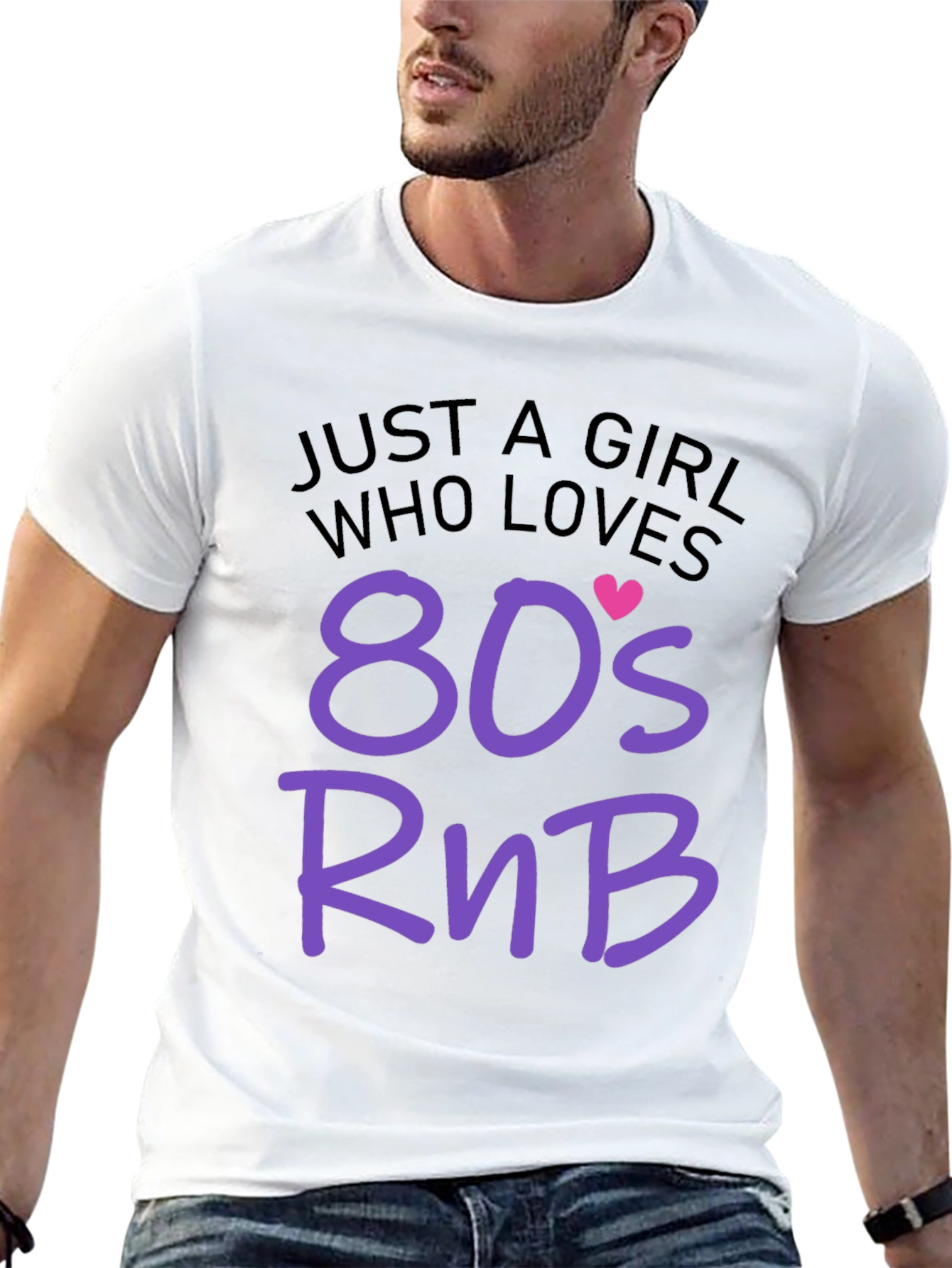 Just A Girl Who Loves 80s RnB Black T-Shirt