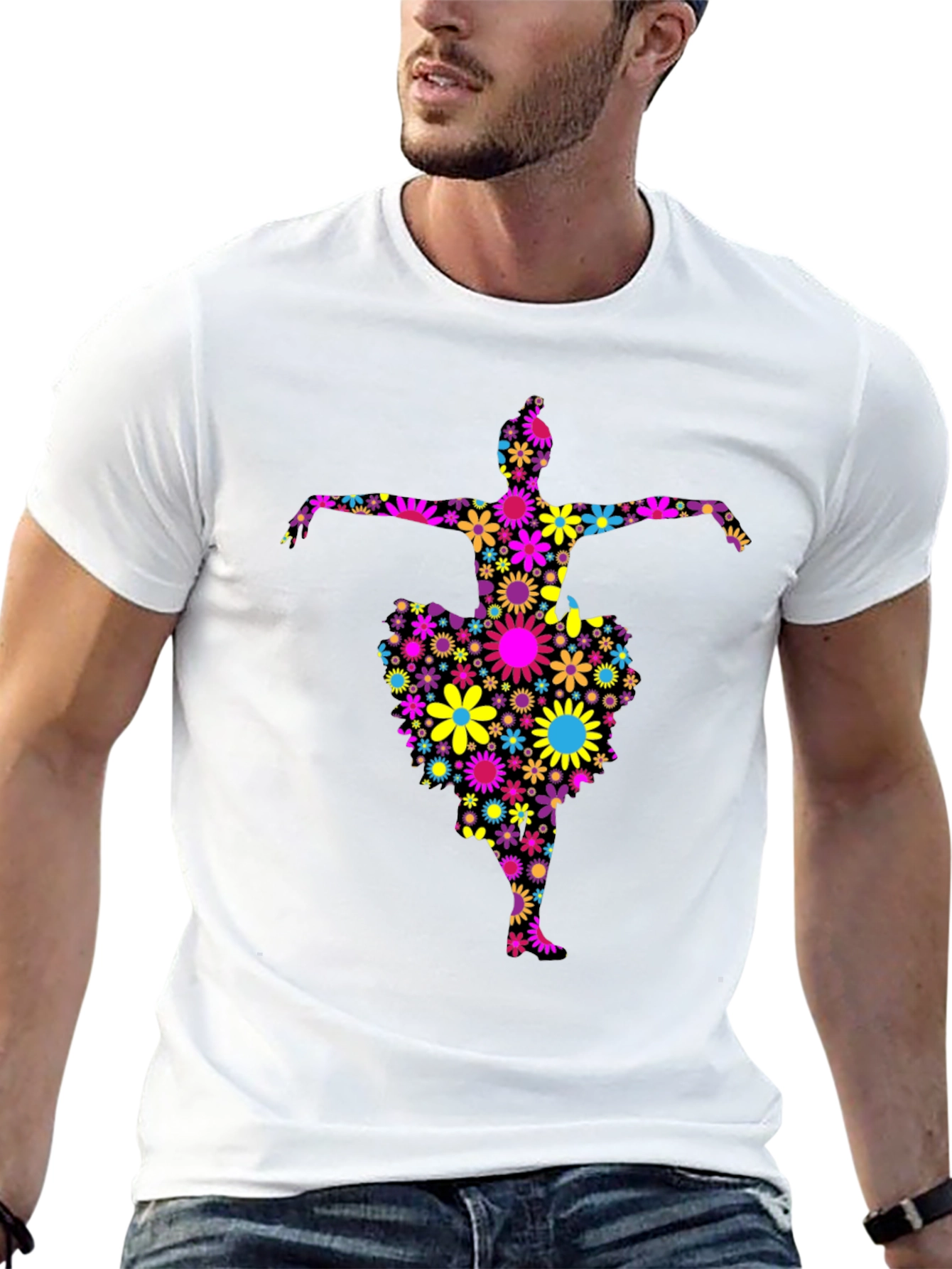 Floral Dancer Black T-Shirt