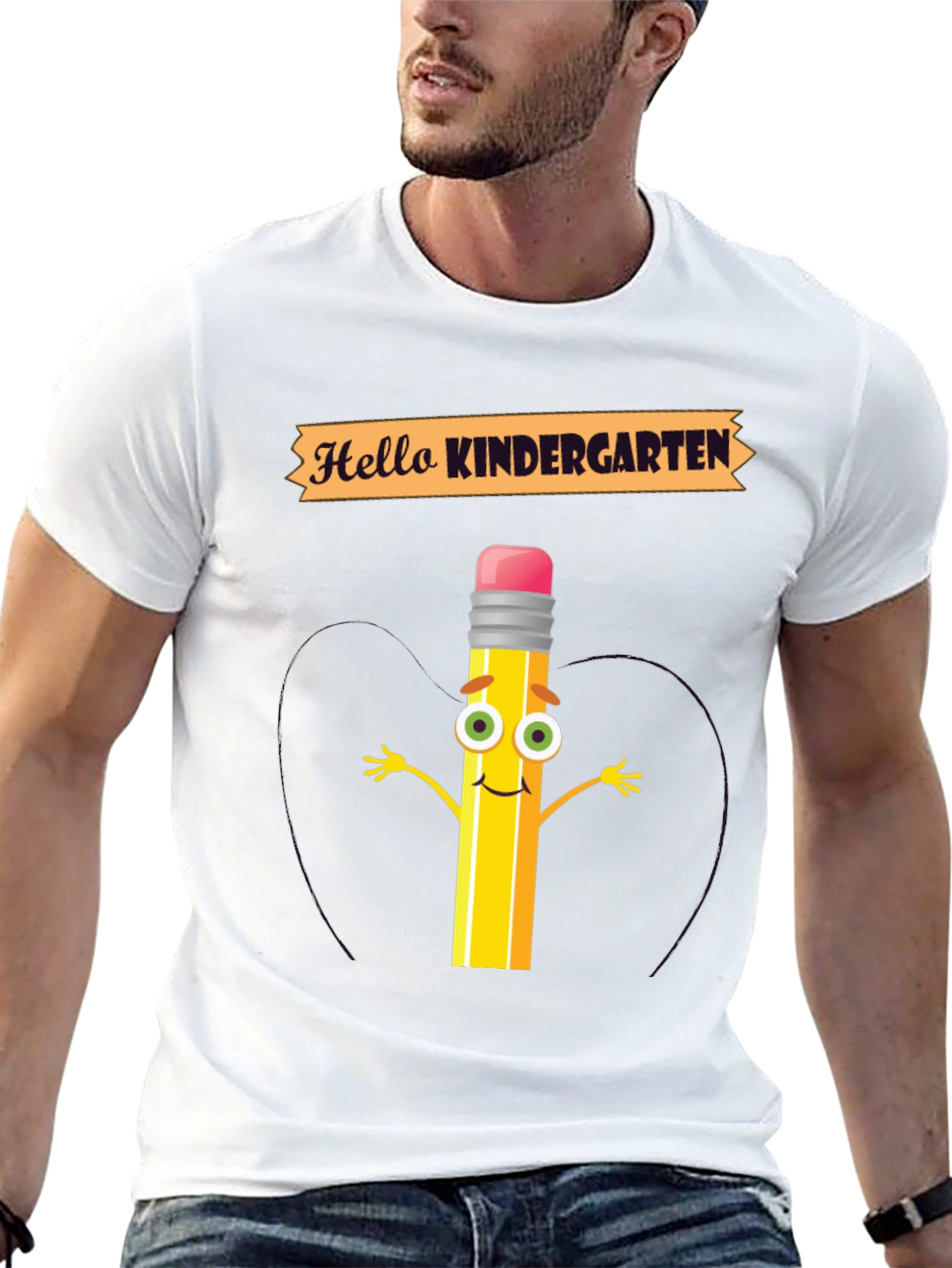 Hello Kindergarten T-Shirt - Back to School Pencil Tee