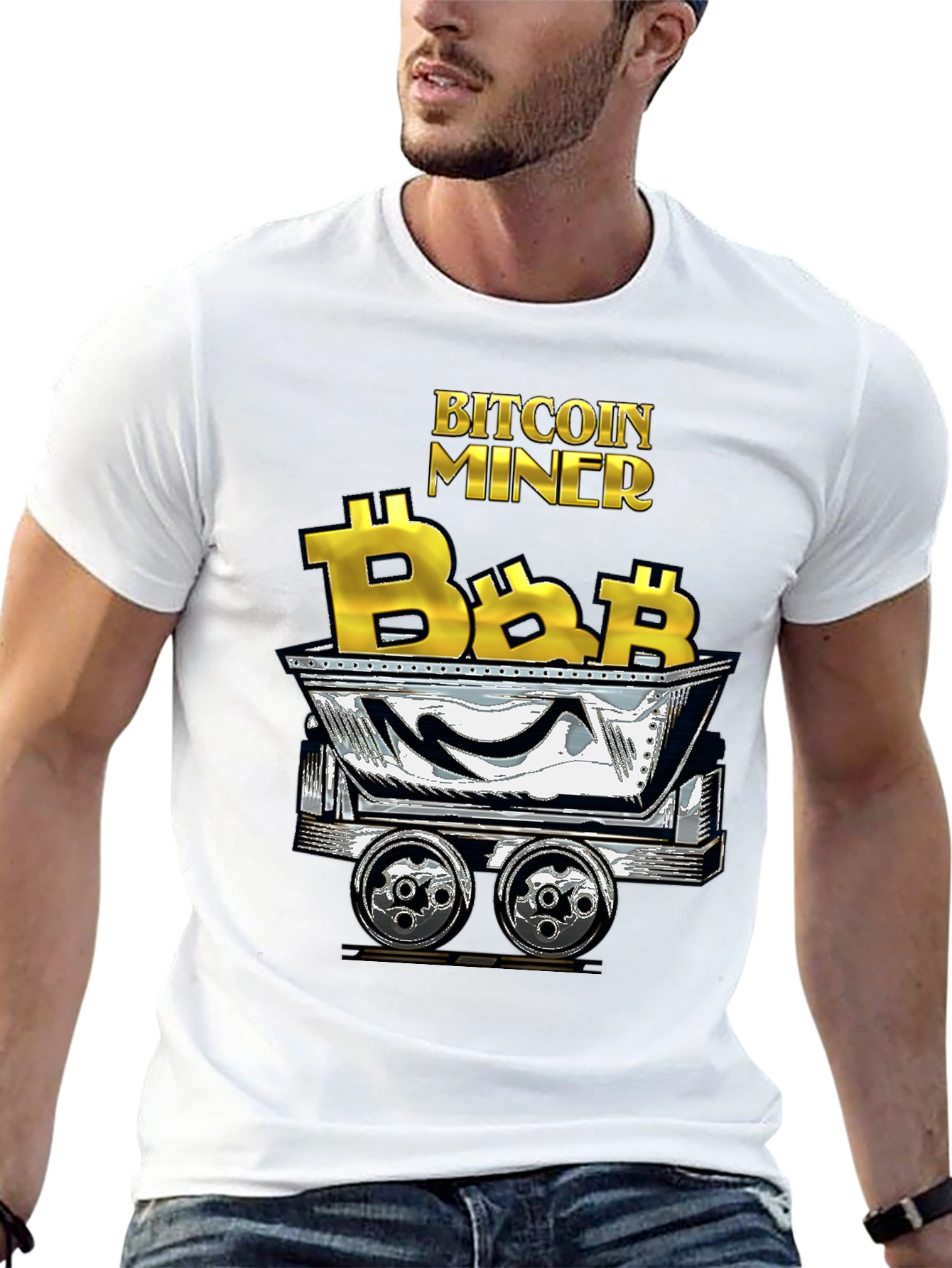 Bitcoin Miner T-Shirt - Crypto Cart Design