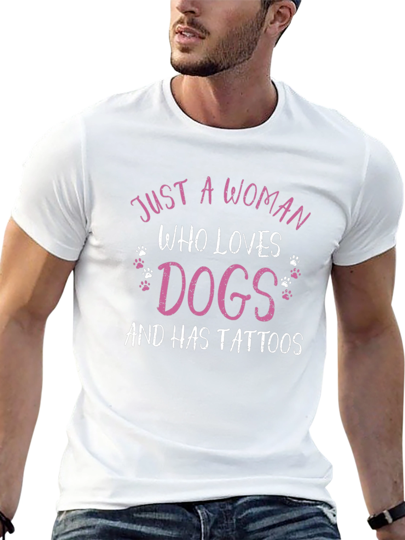 Woman Loves Dogs T-Shirt Tattooed Lady Tee