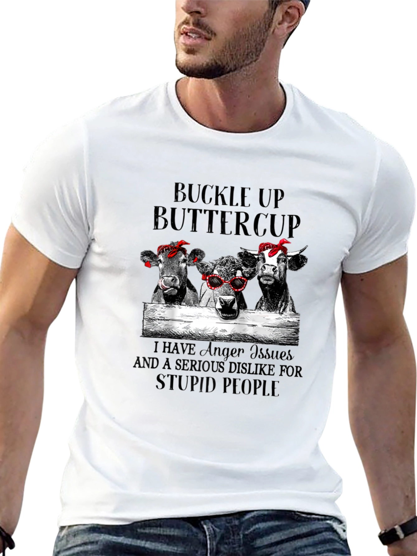 Buckle Up Buttercup Cows Graphic Tee