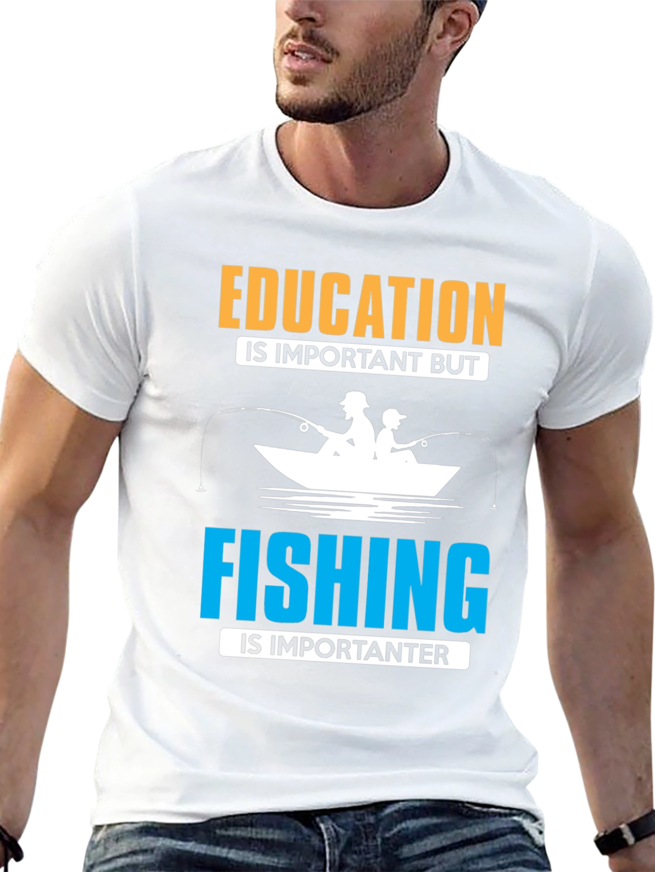 Funny Fishing T-Shirt - Education vs. Fishing