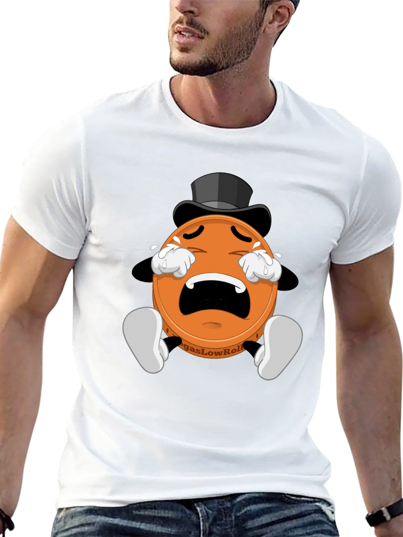 Crying Poker Chip Graphic Tee - Vegas Low Roller
