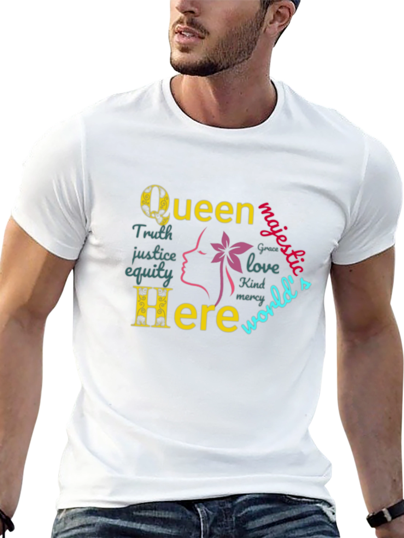 Queen Here Graphic Print T-Shirt - Empowering Design