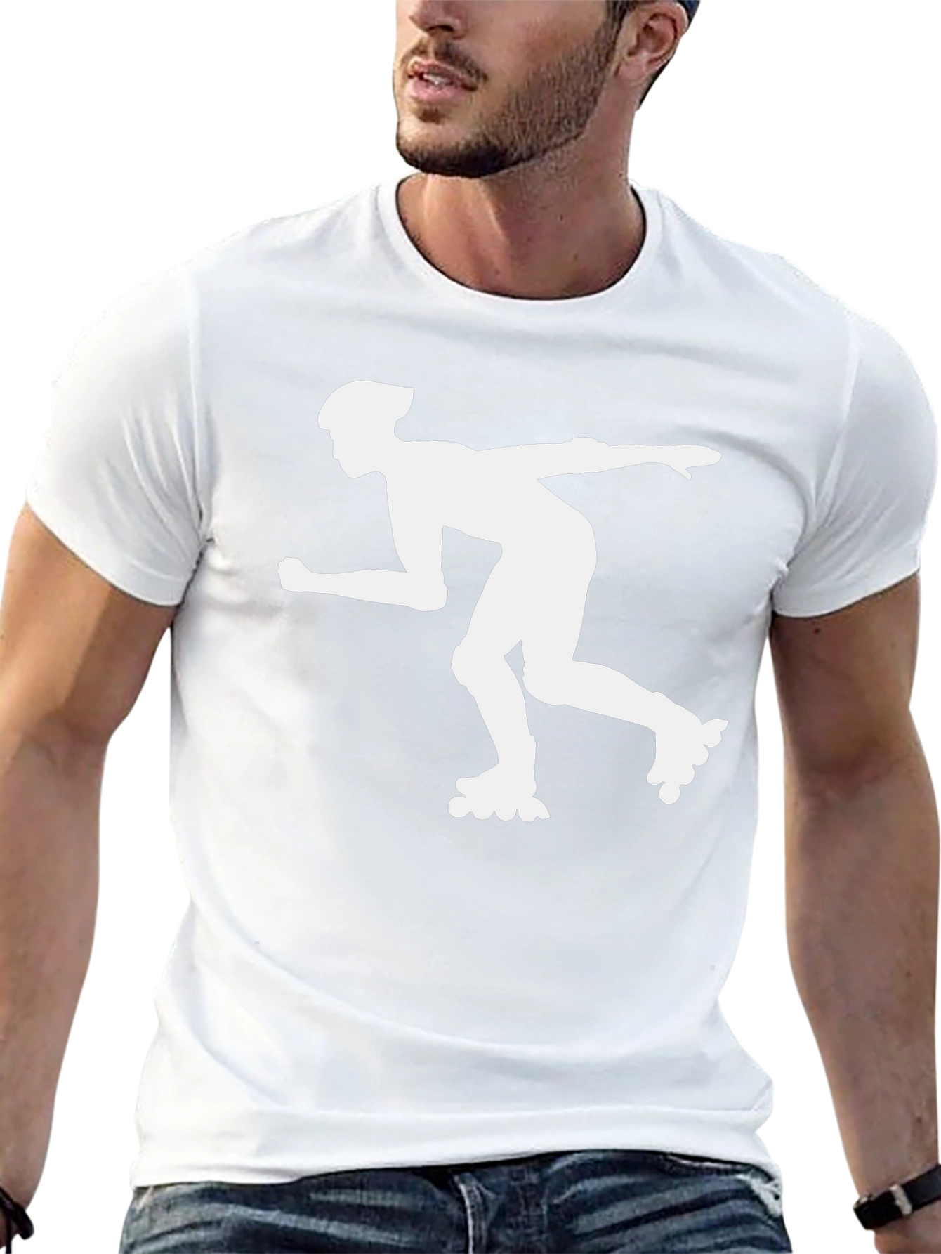 Inline Skater Graphic Tee - Black Cotton T-Shirt