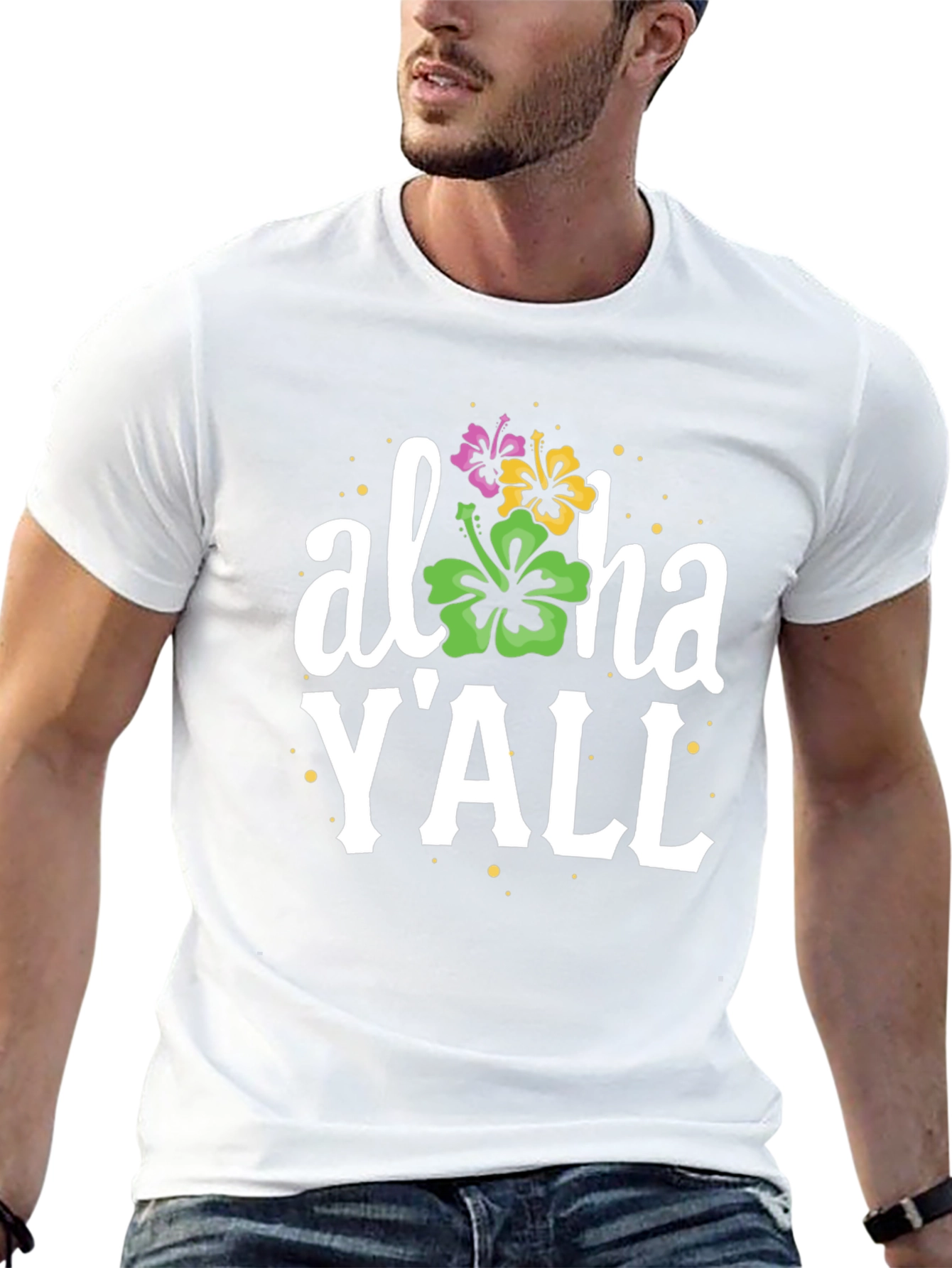 Aloha YAll T-Shirt - Black Casual Tee
